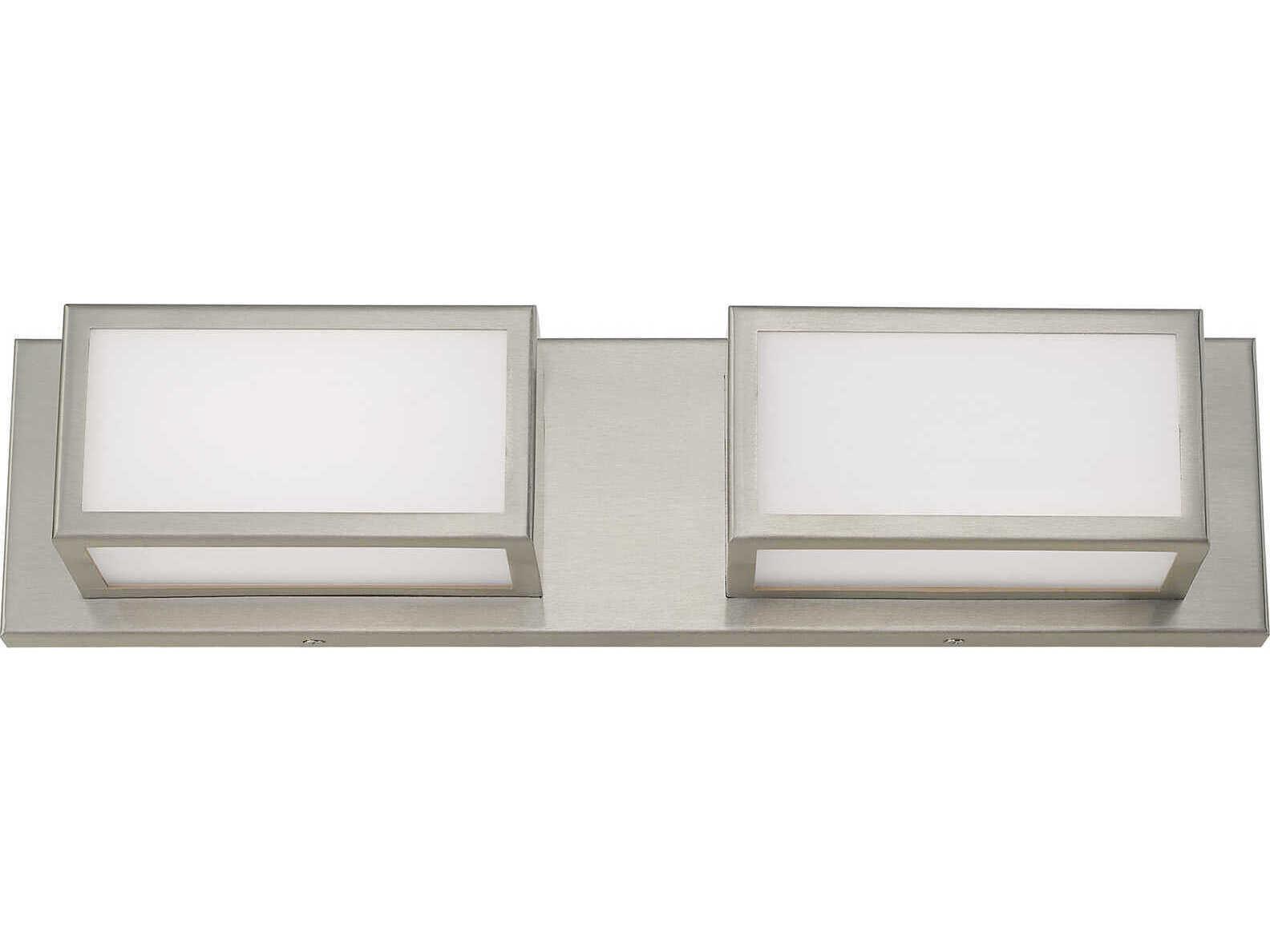 Livex Lighting Sutter 2-Light Brushed Nickel Glass LED Vanity Light