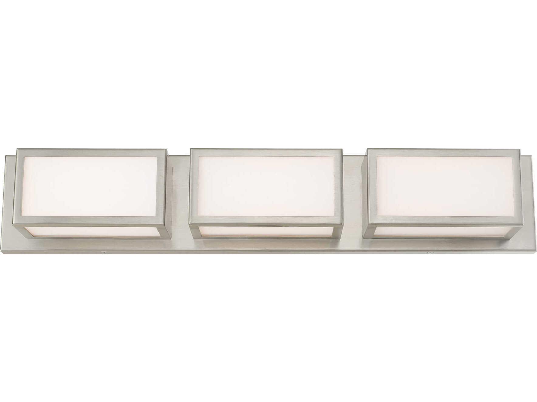 Livex Lighting Sutter 3-Light Brushed Nickel Glass LED Vanity Light