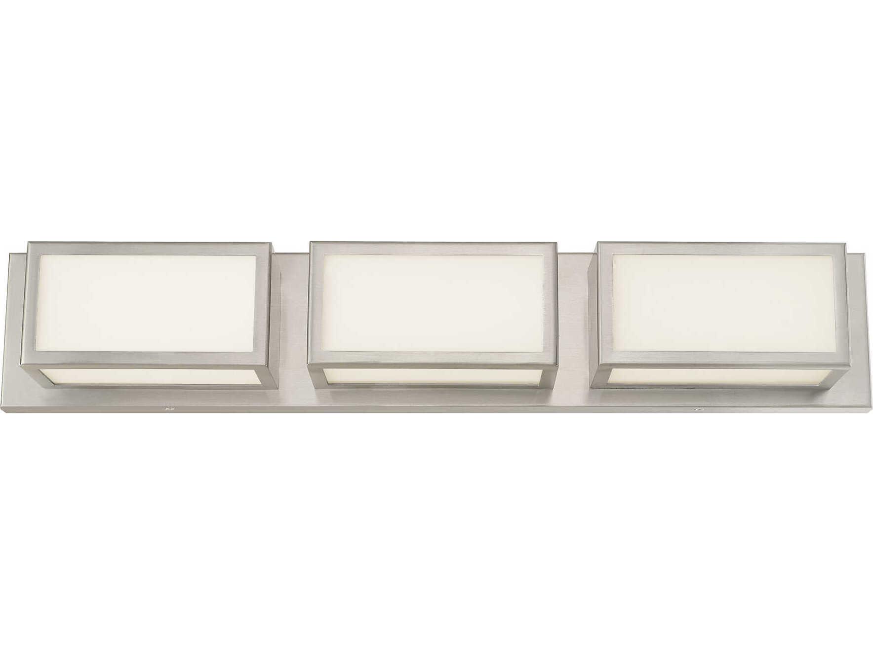 Livex Lighting Sutter 3-Light Brushed Nickel Glass LED Vanity Light