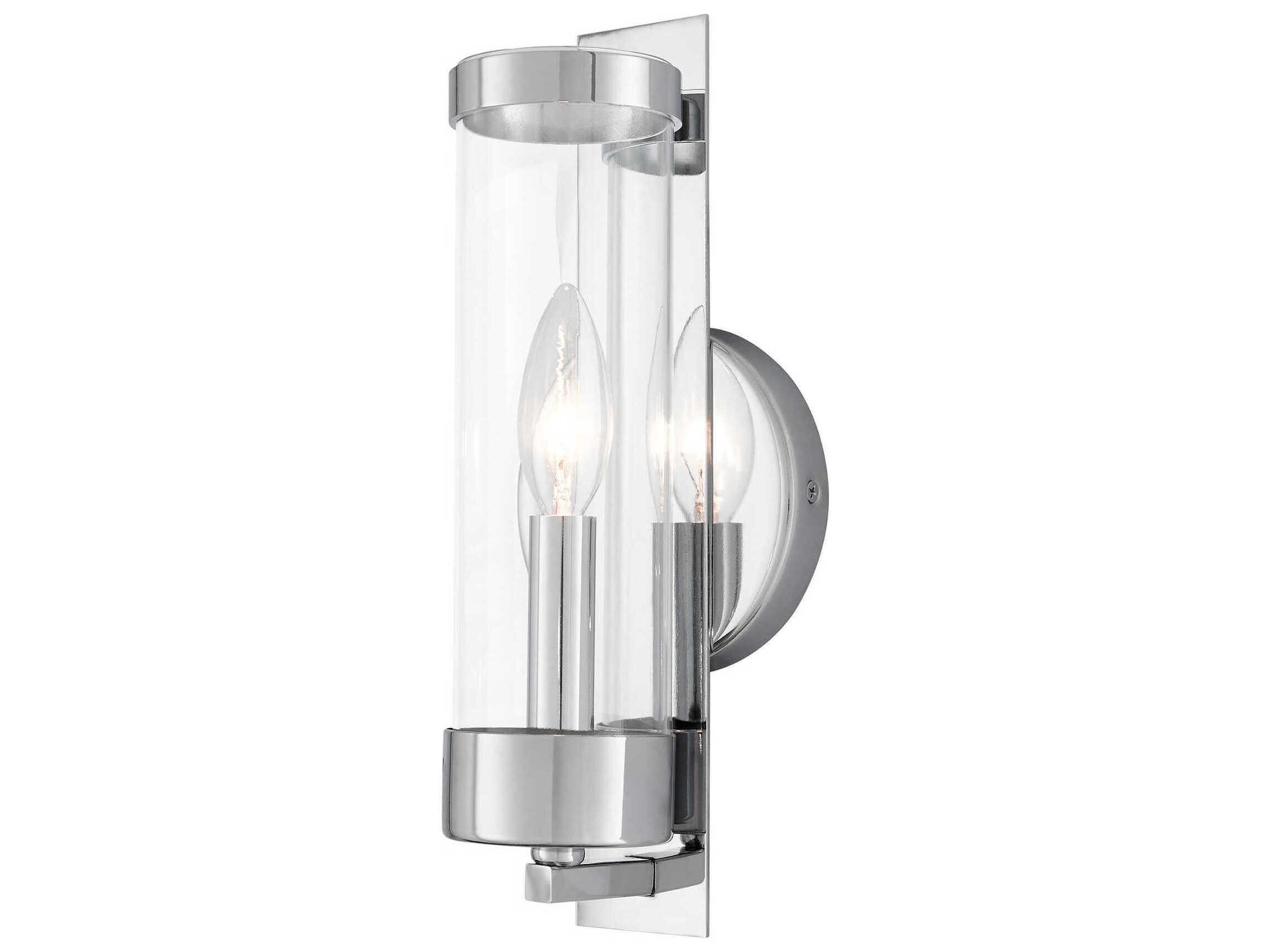 Livex Lighting Castleton 1-Light Polished Chrome Clear Glass Wall Sconce