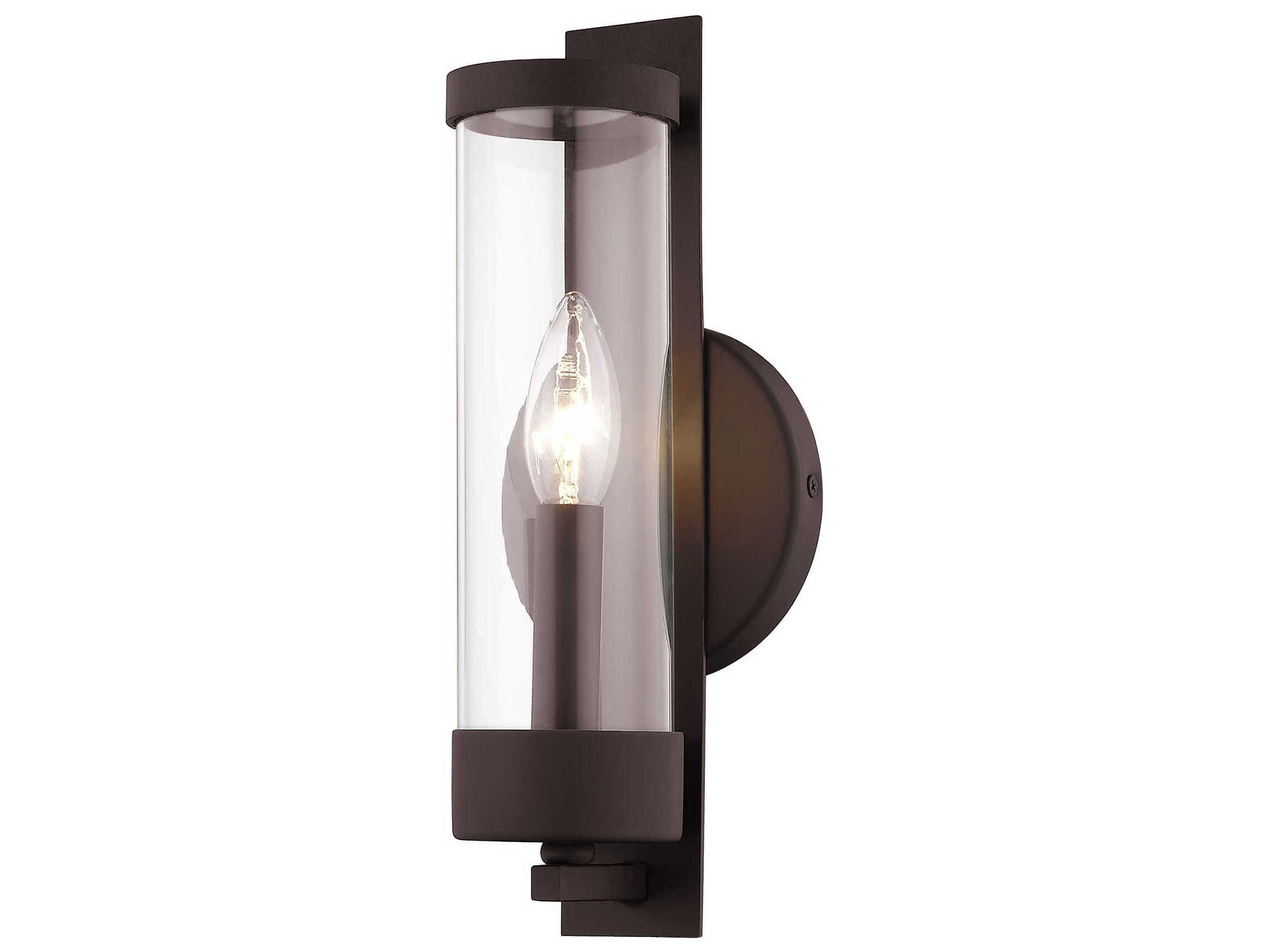 Livex Lighting Castleton 1-Light Bronze Clear Glass Wall Sconce