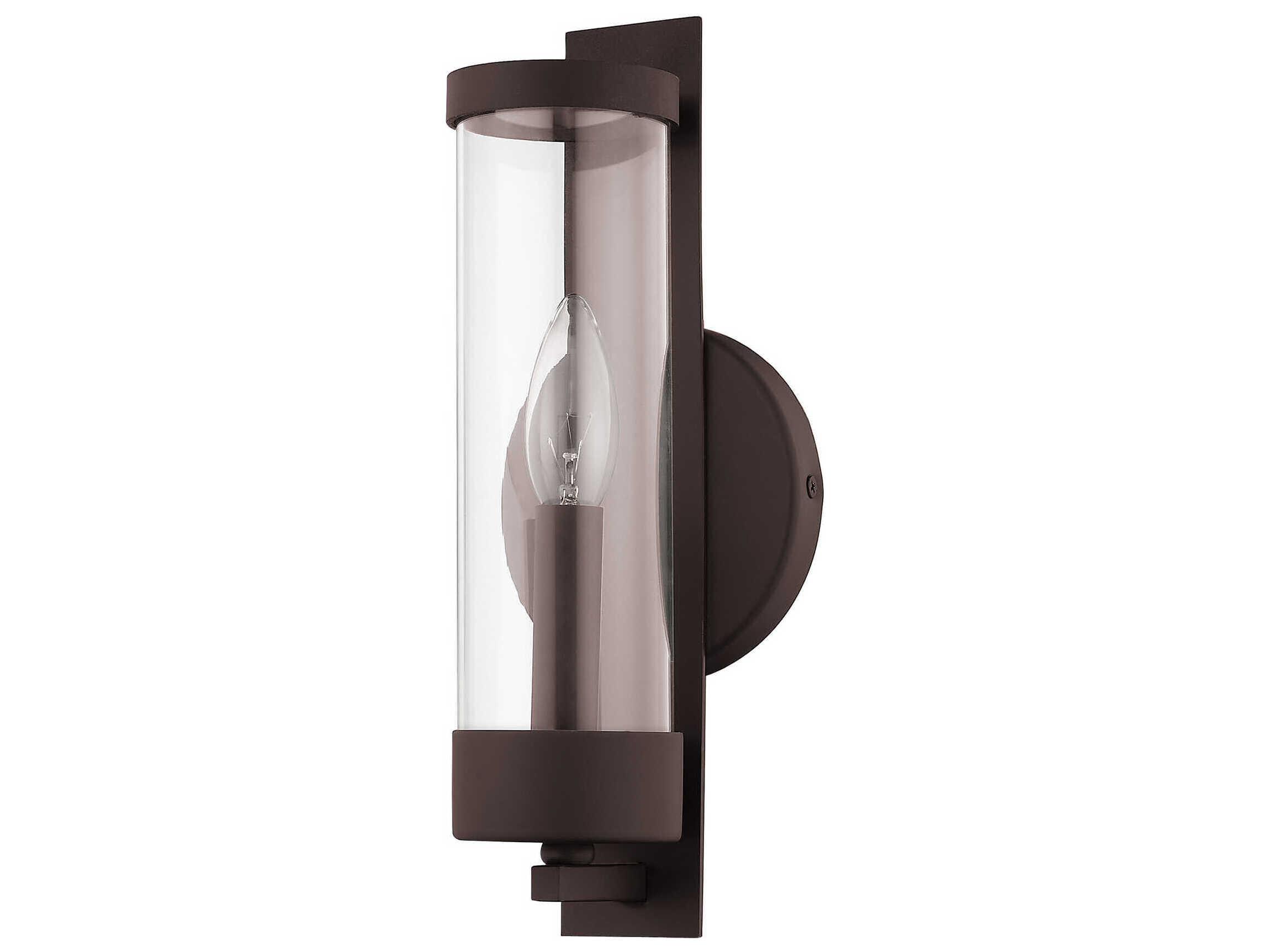 Livex Lighting Castleton 1-Light Bronze Clear Glass Wall Sconce