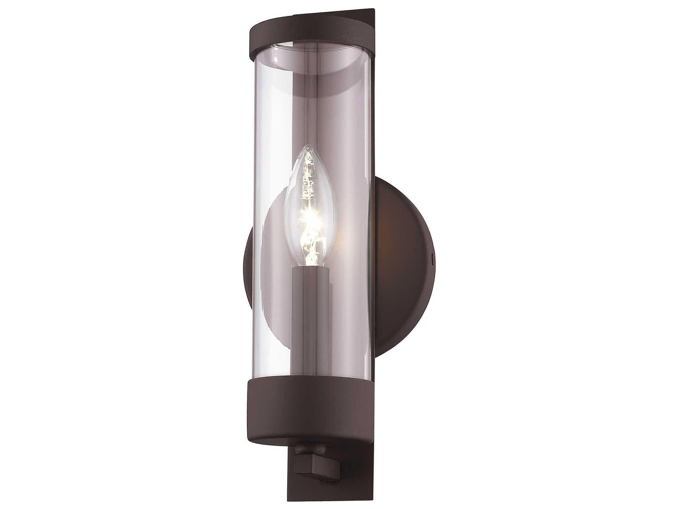Livex Lighting Castleton 1-Light Bronze Clear Glass Wall Sconce
