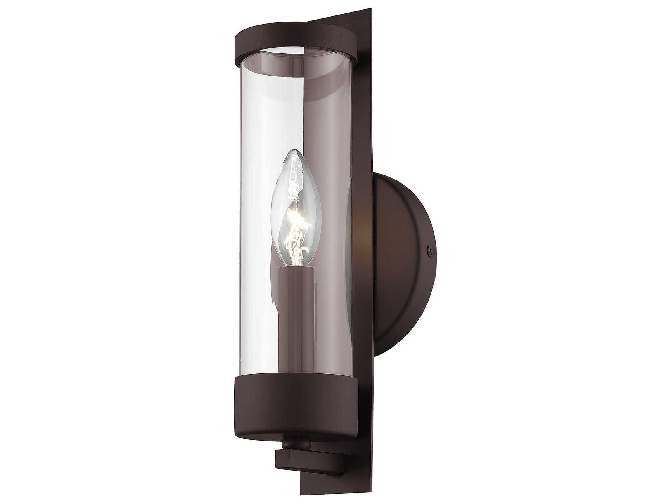 Livex Lighting Castleton 1-Light Bronze Clear Glass Wall Sconce