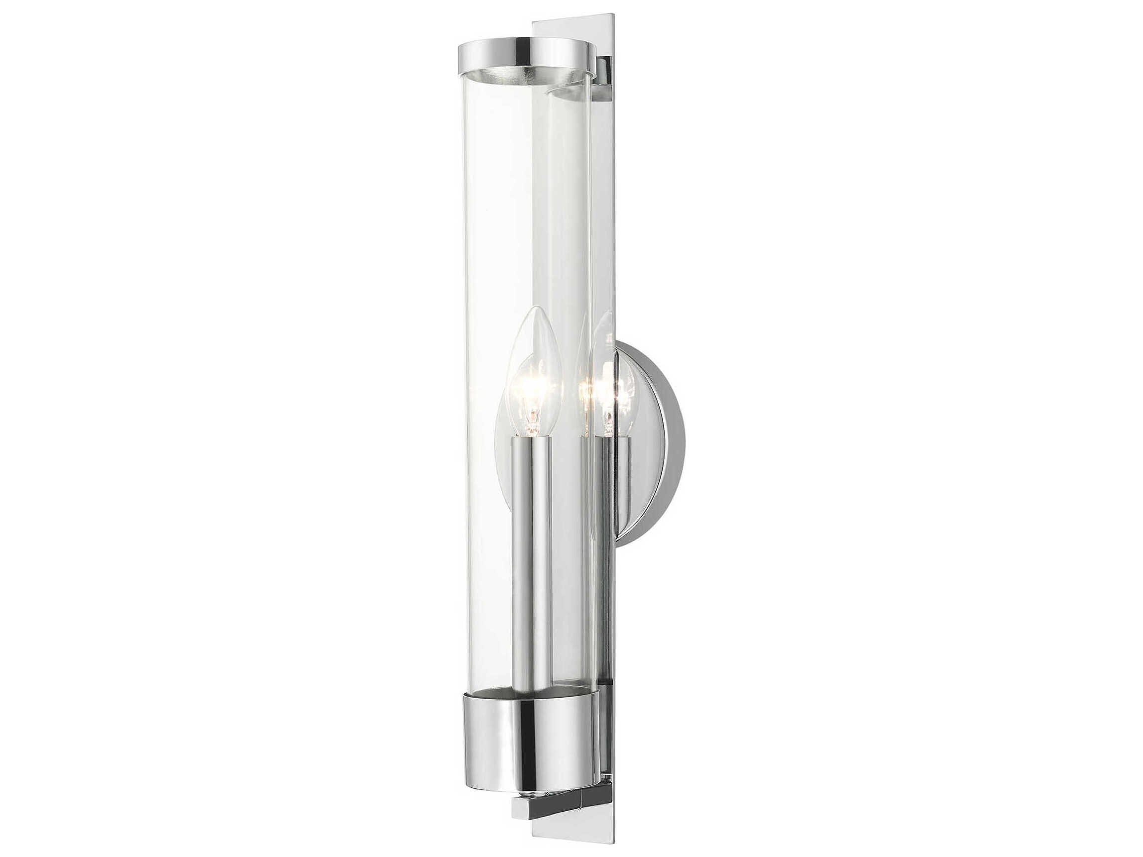 Livex Lighting Castleton 1-Light Polished Chrome Clear Glass Wall Sconce