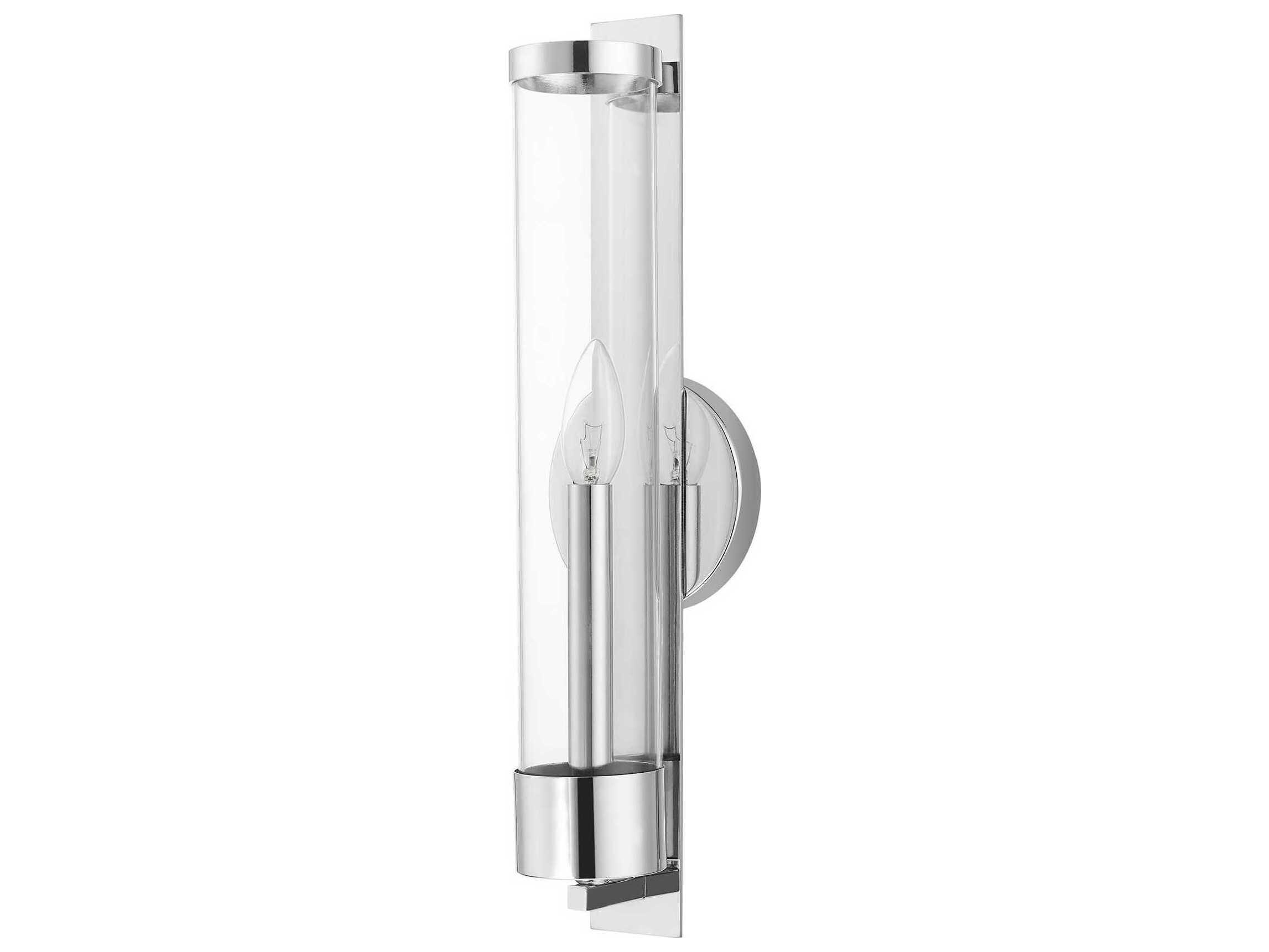Livex Lighting Castleton 1-Light Polished Chrome Clear Glass Wall Sconce