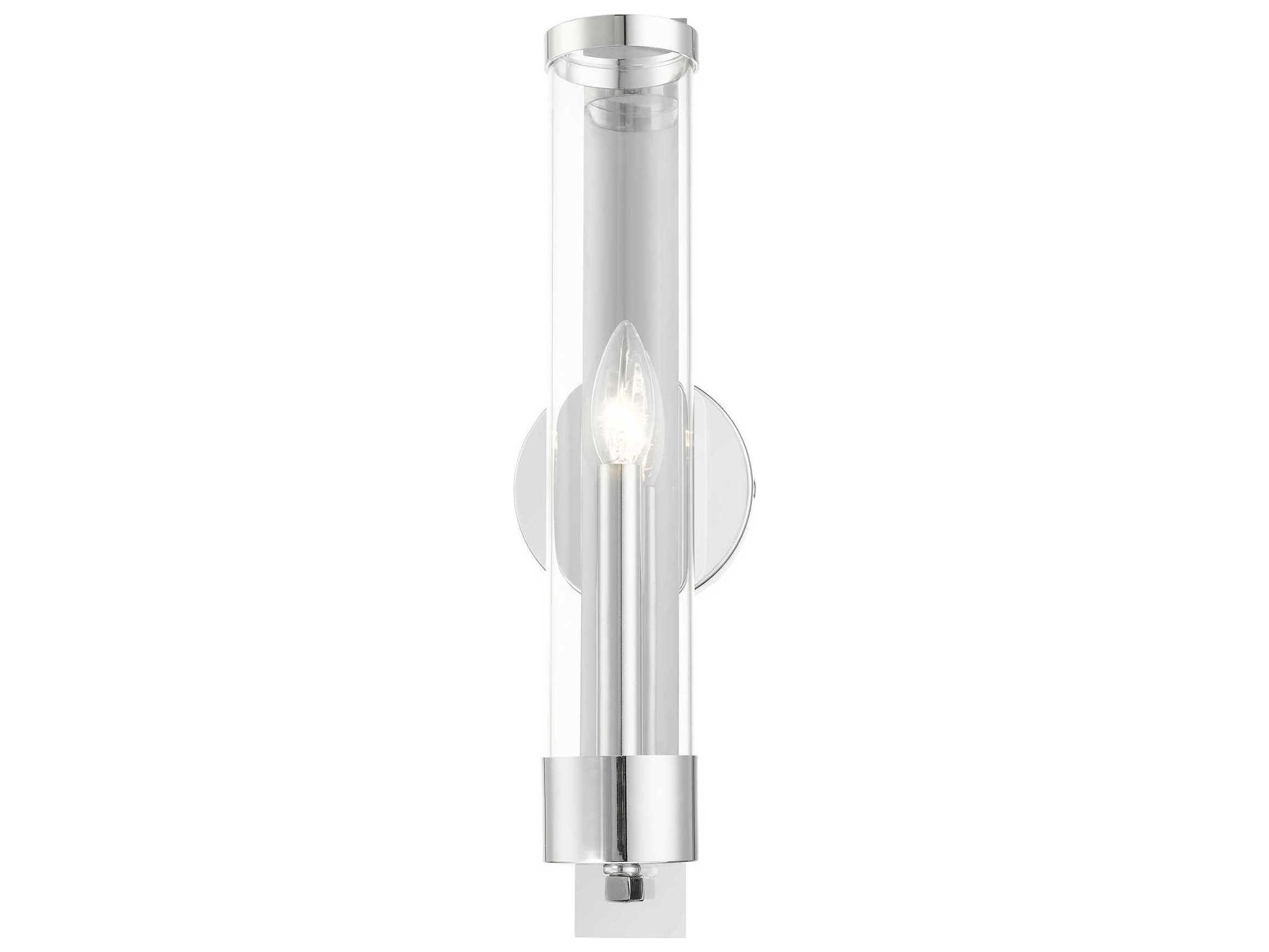 Livex Lighting Castleton 1-Light Polished Chrome Clear Glass Wall Sconce