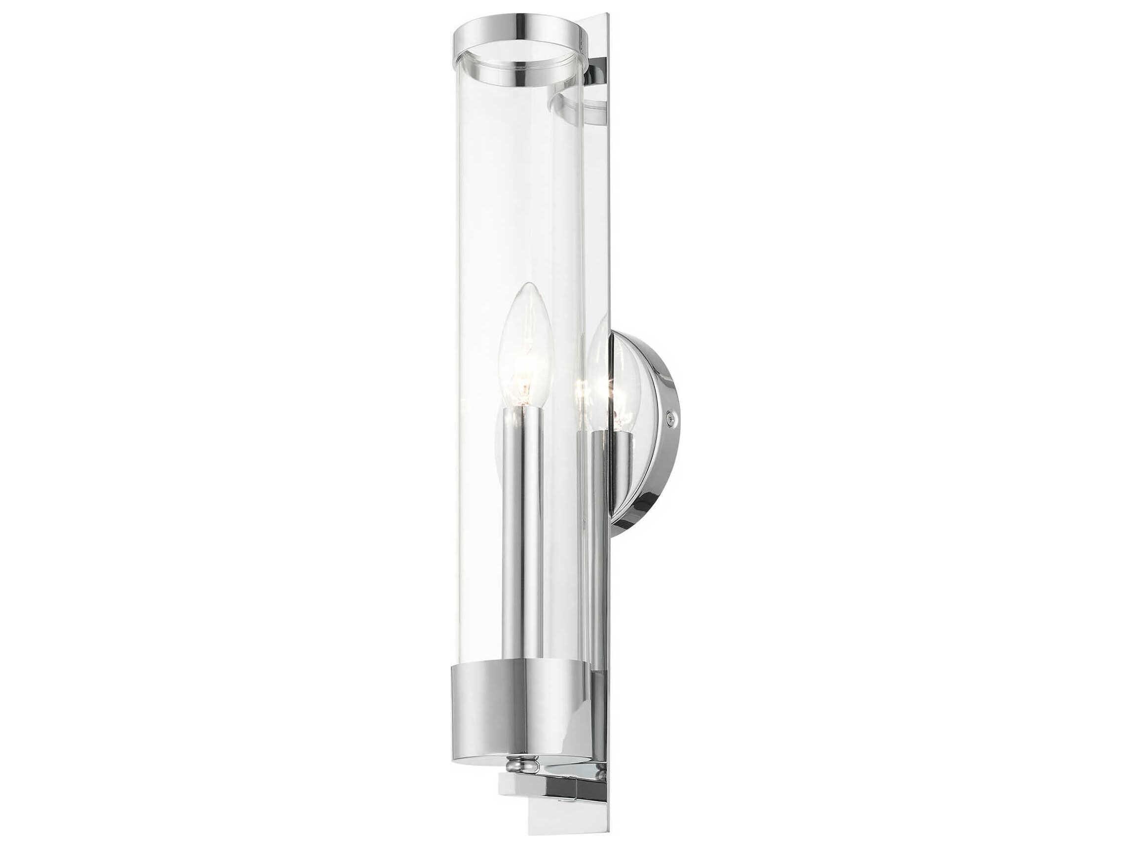 Livex Lighting Castleton 1-Light Polished Chrome Clear Glass Wall Sconce