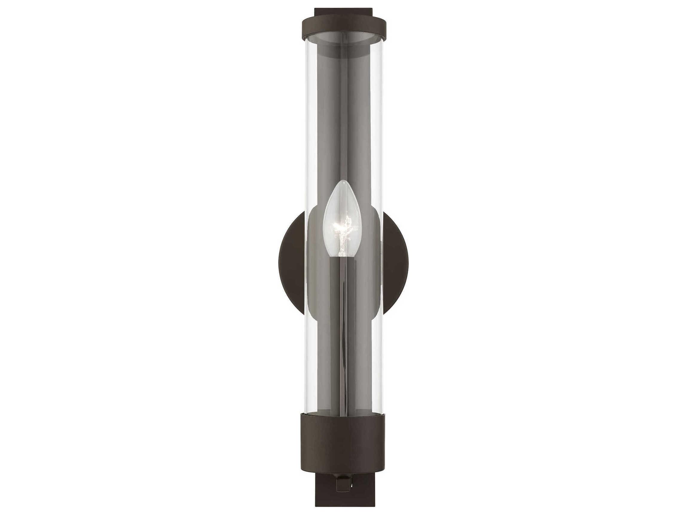 Livex Lighting Castleton 1-Light Bronze Glass Wall Sconce