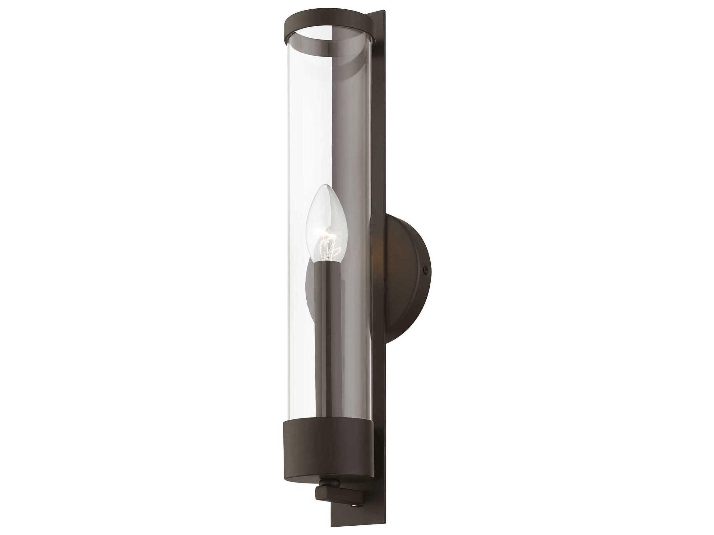 Livex Lighting Castleton 1-Light Bronze Glass Wall Sconce