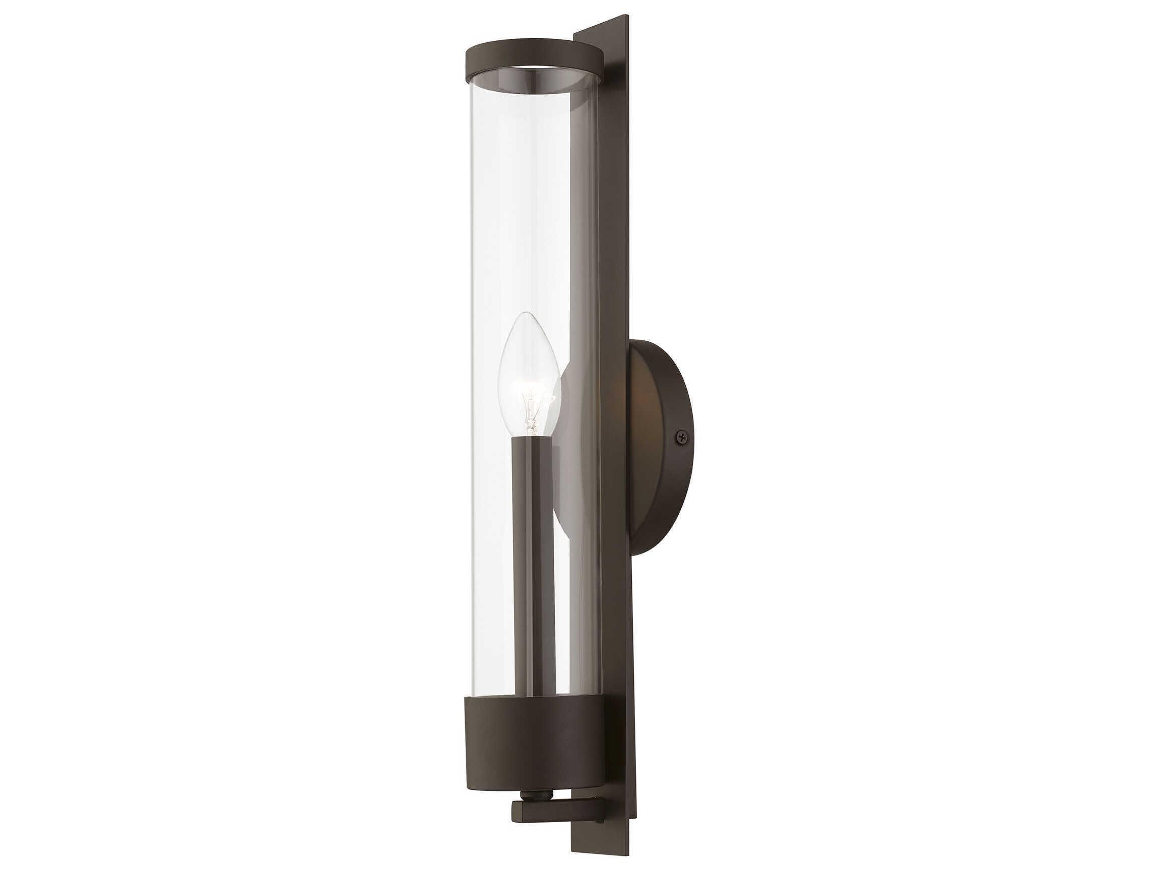 Livex Lighting Castleton 1-Light Bronze Glass Wall Sconce