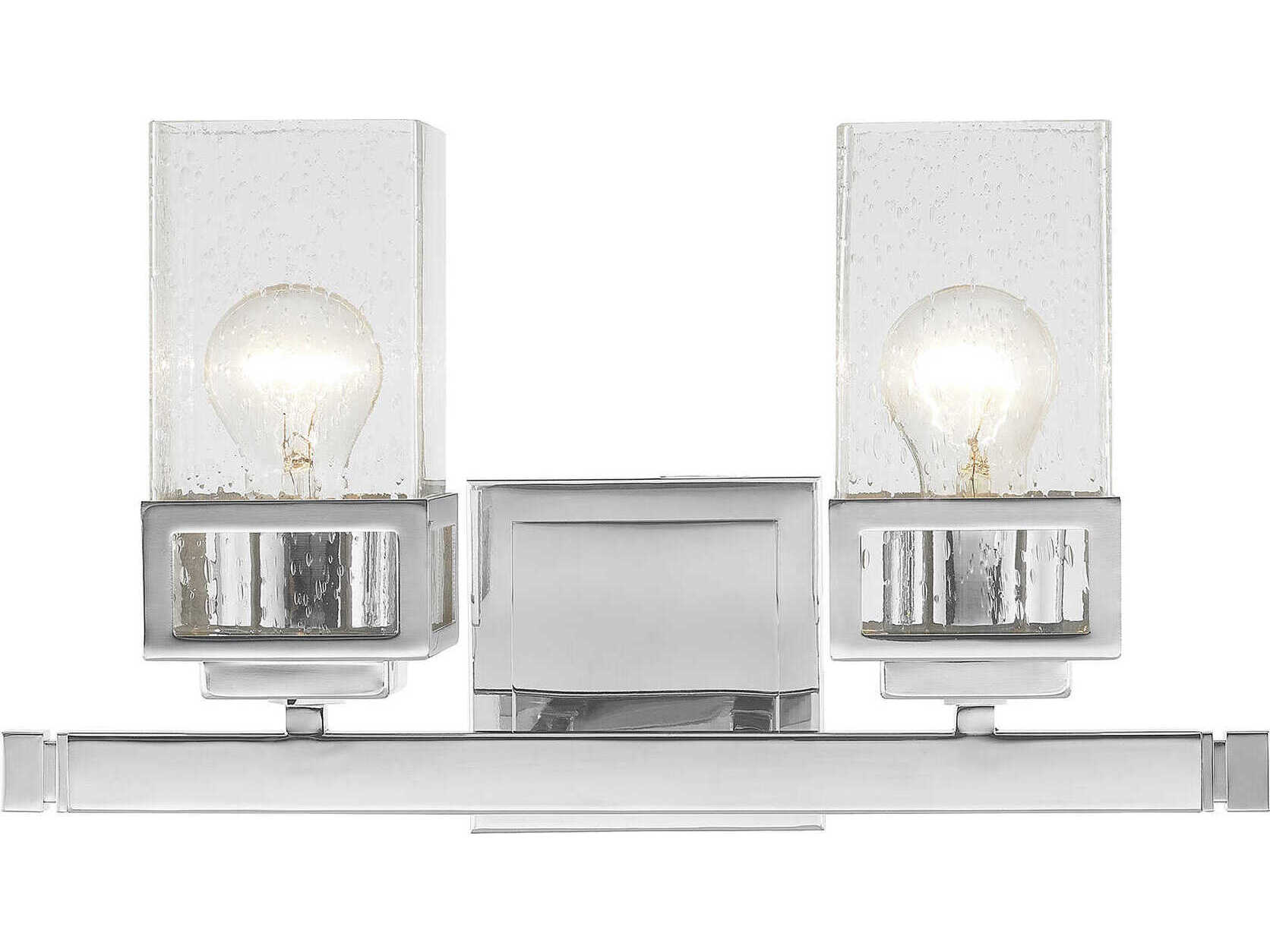 Livex Lighting Harding 2-Light Polished Chrome Glass Vanity Light