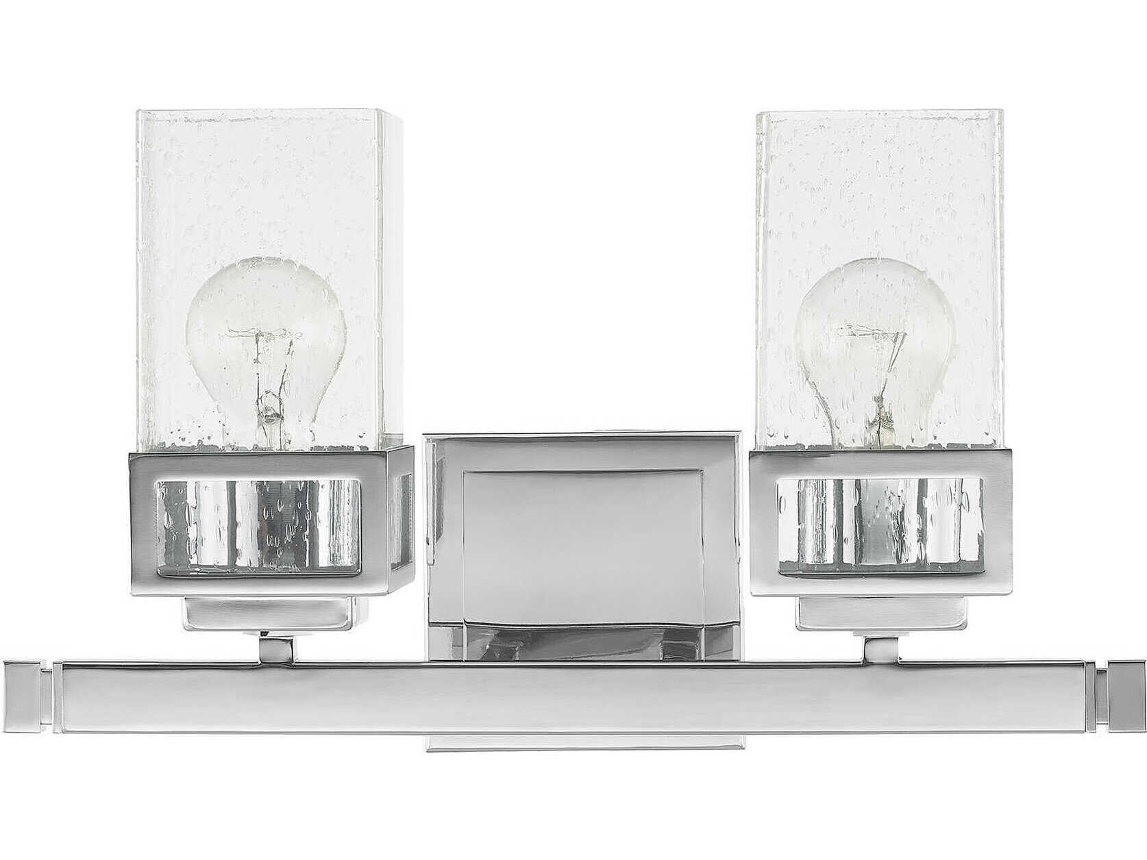 Livex Lighting Harding 2-Light Polished Chrome Glass Vanity Light