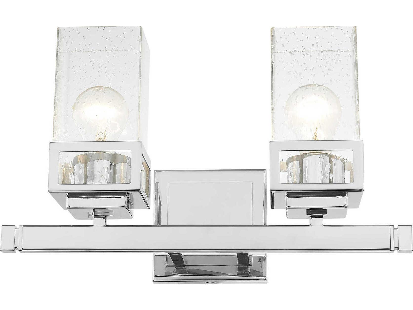 Livex Lighting Harding 2-Light Polished Chrome Glass Vanity Light