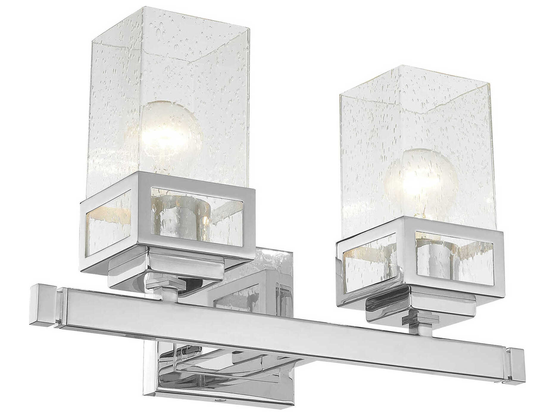Livex Lighting Harding 2-Light Polished Chrome Glass Vanity Light