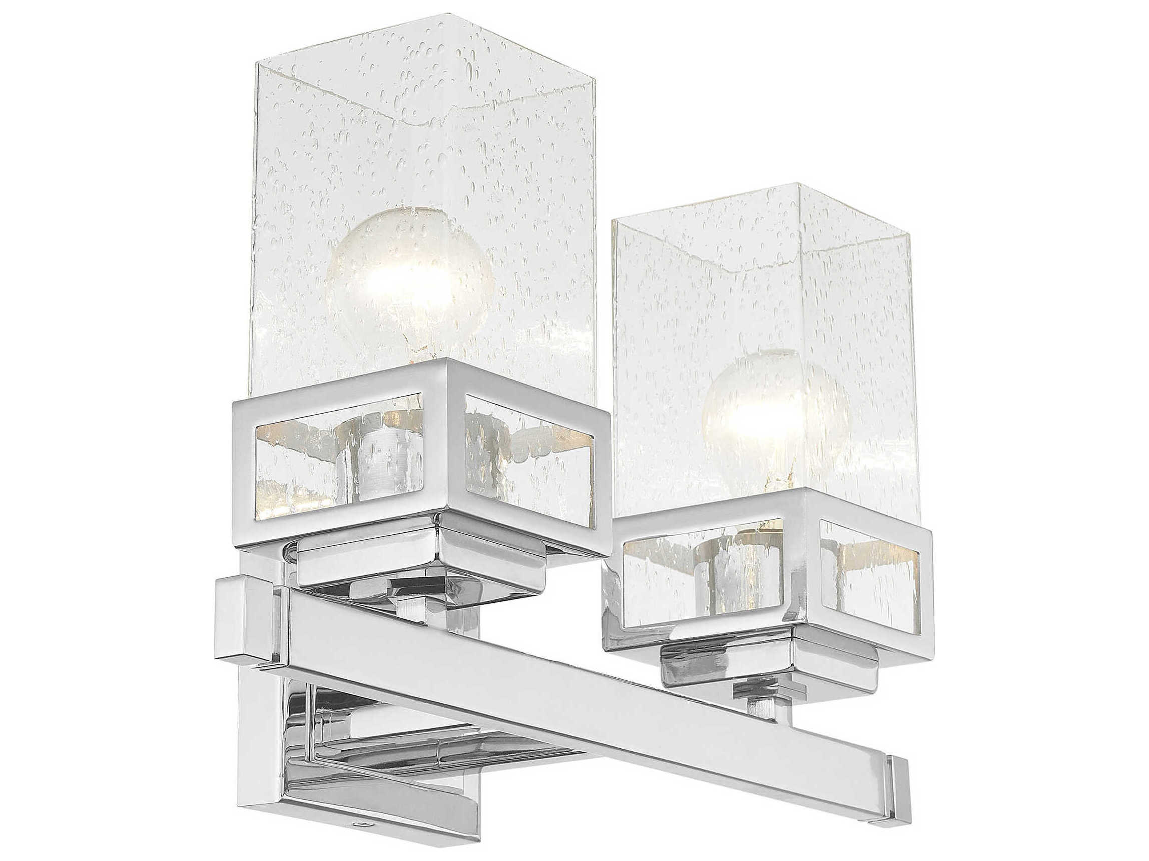 Livex Lighting Harding 2-Light Polished Chrome Glass Vanity Light