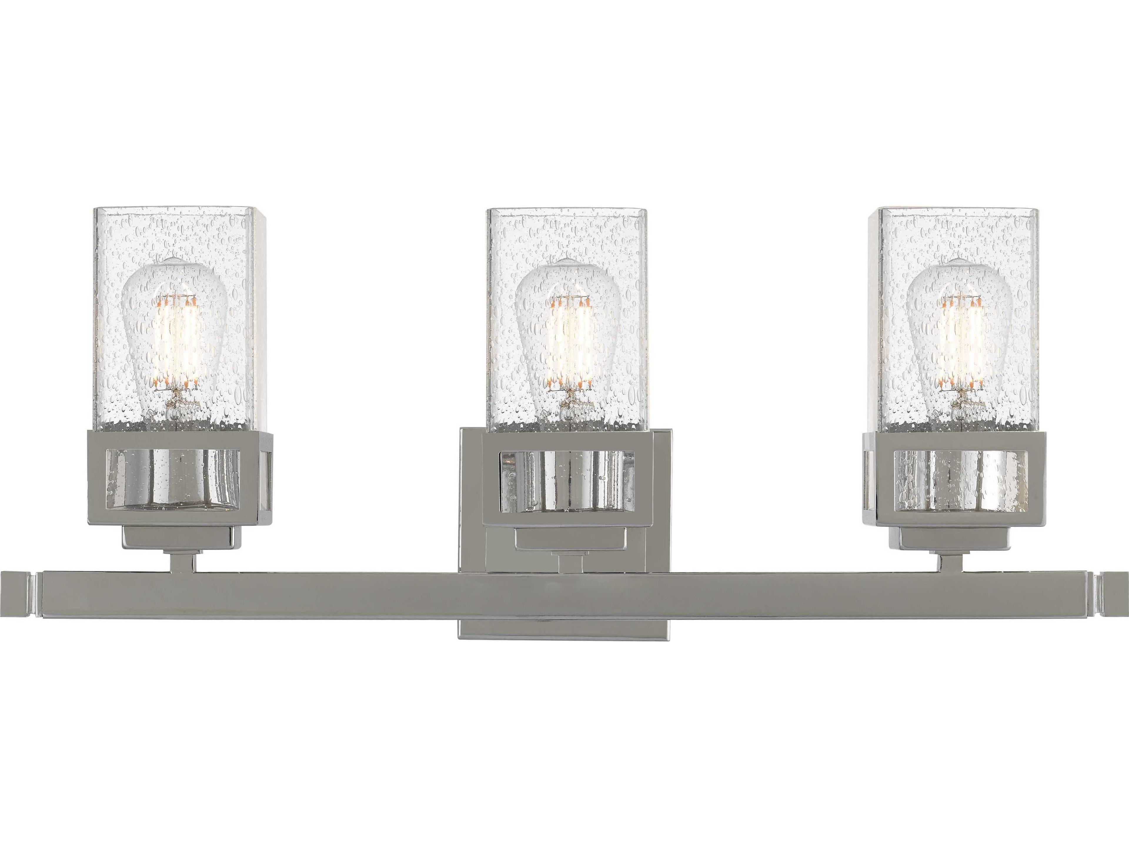 Livex Lighting Harding 3-Light Polished Chrome Glass Vanity Light