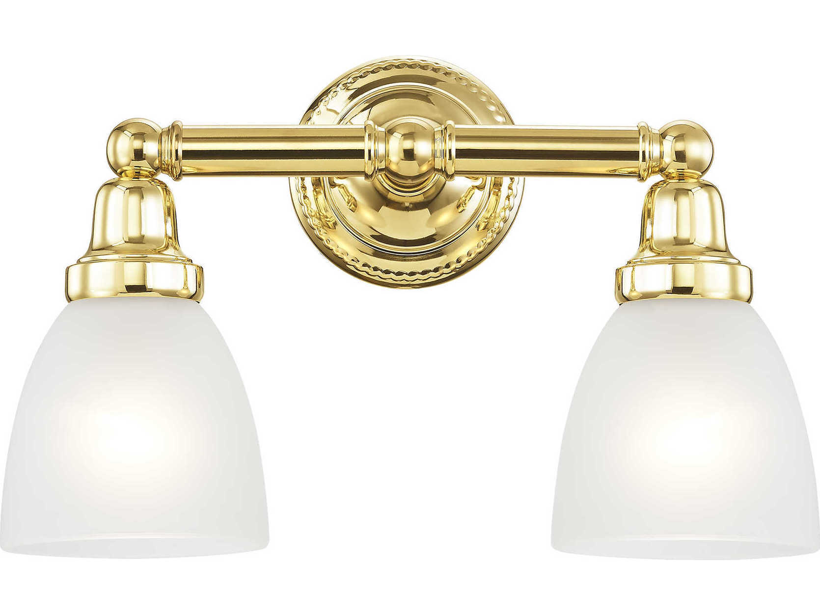 Livex Lighting Classic 2-Light Polished Brass Glass Vanity Light