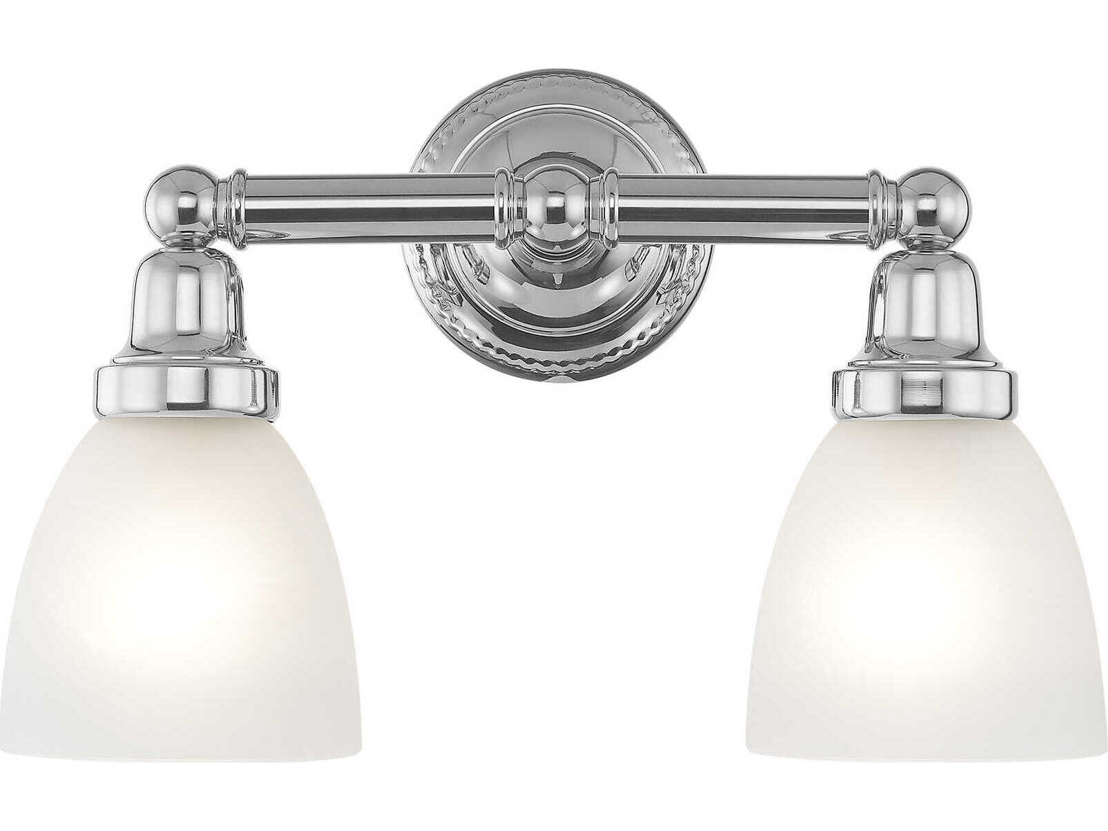 Livex Lighting Classic 2-Light Polished Chrome Glass Vanity Light