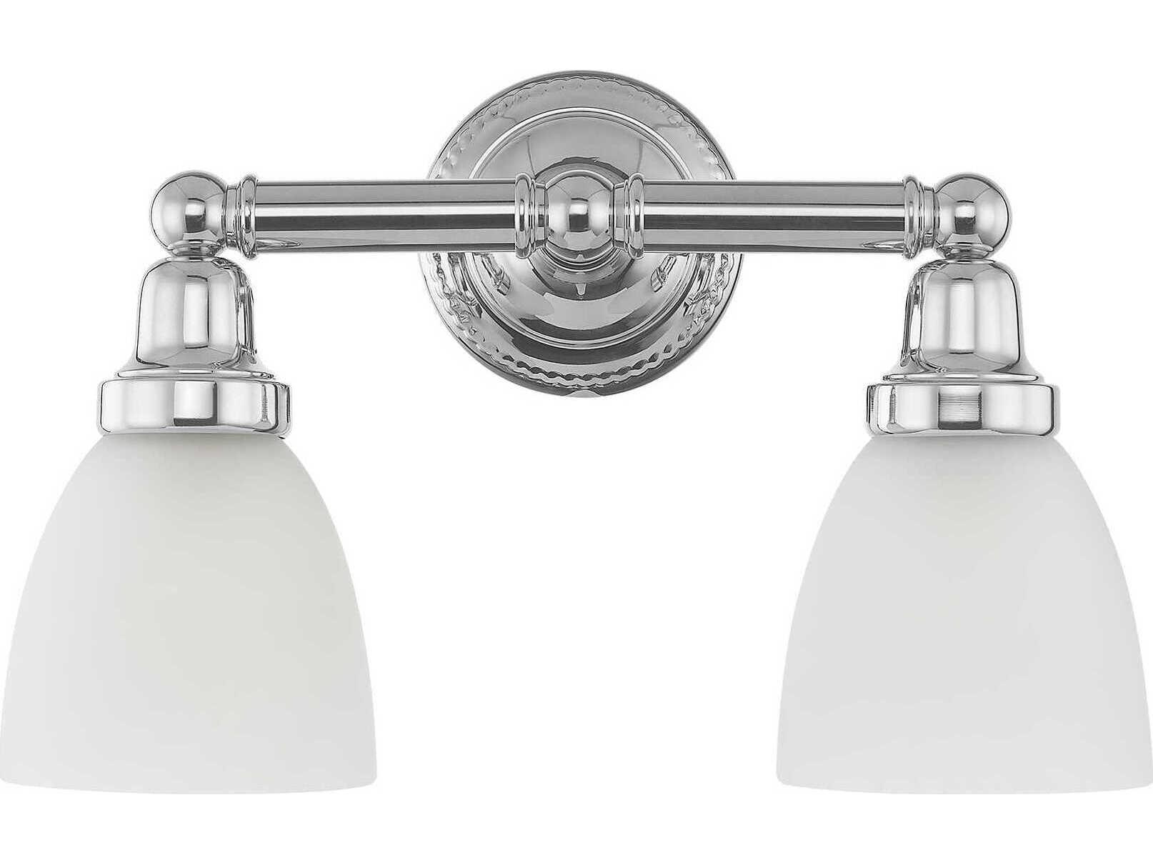 Livex Lighting Classic 2-Light Polished Chrome Glass Vanity Light