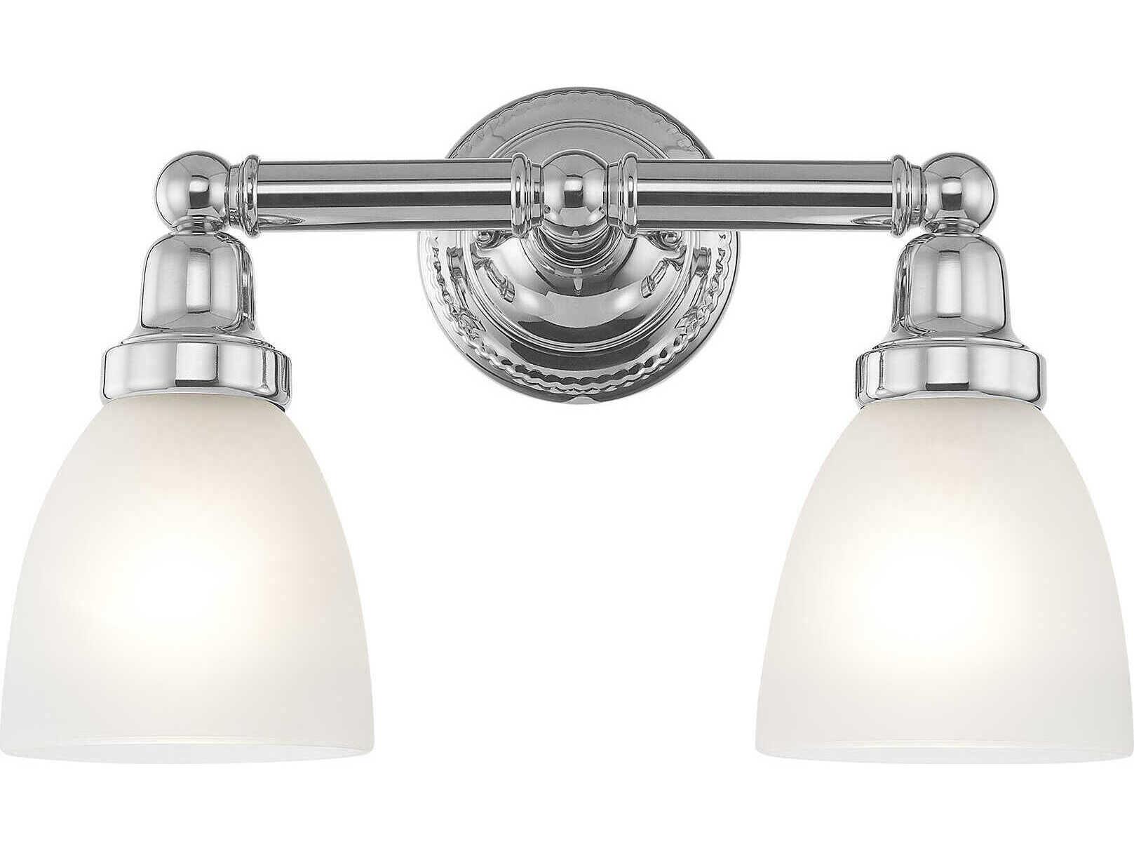 Livex Lighting Classic 2-Light Polished Chrome Glass Vanity Light