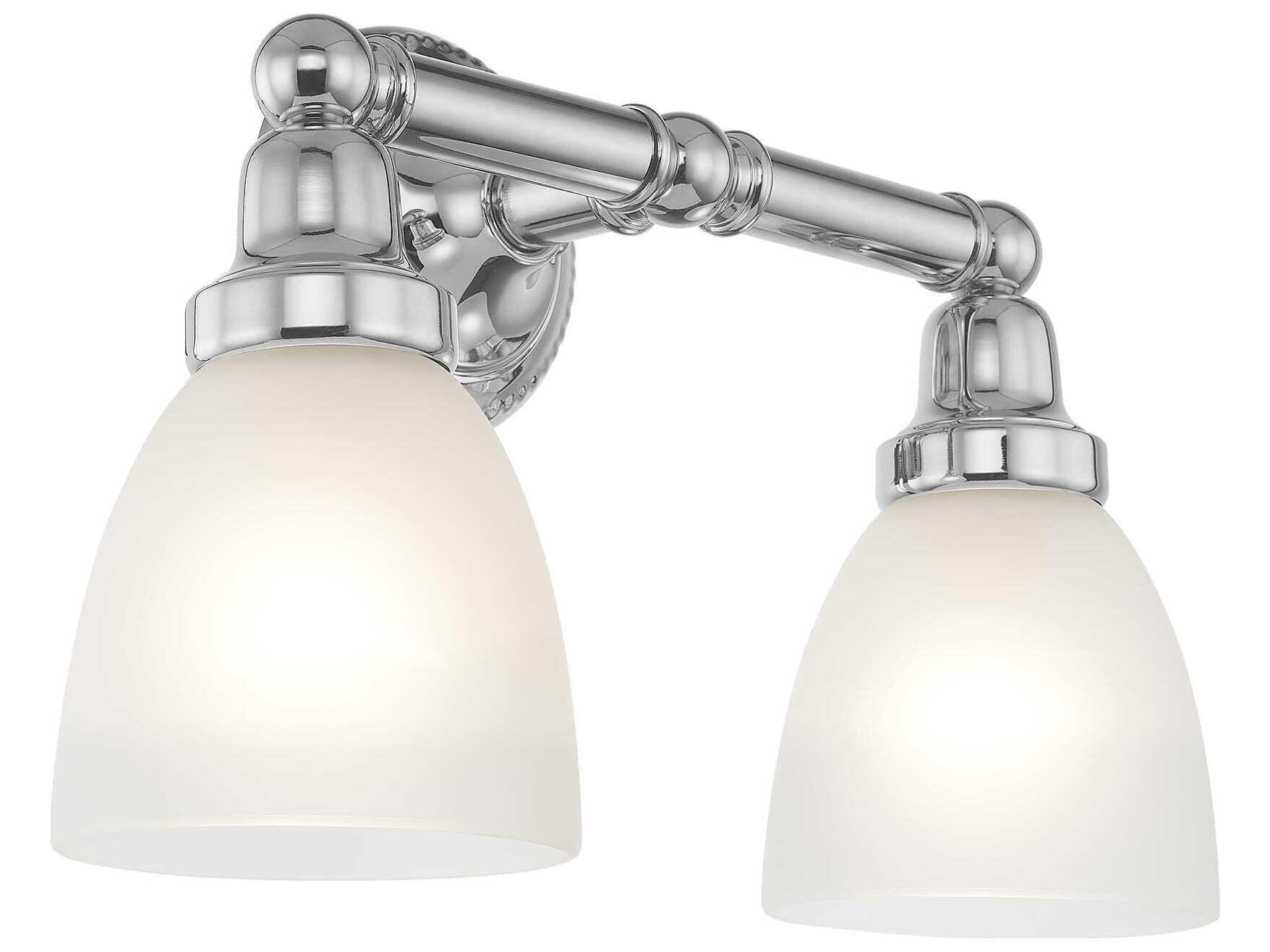 Livex Lighting Classic 2-Light Polished Chrome Glass Vanity Light