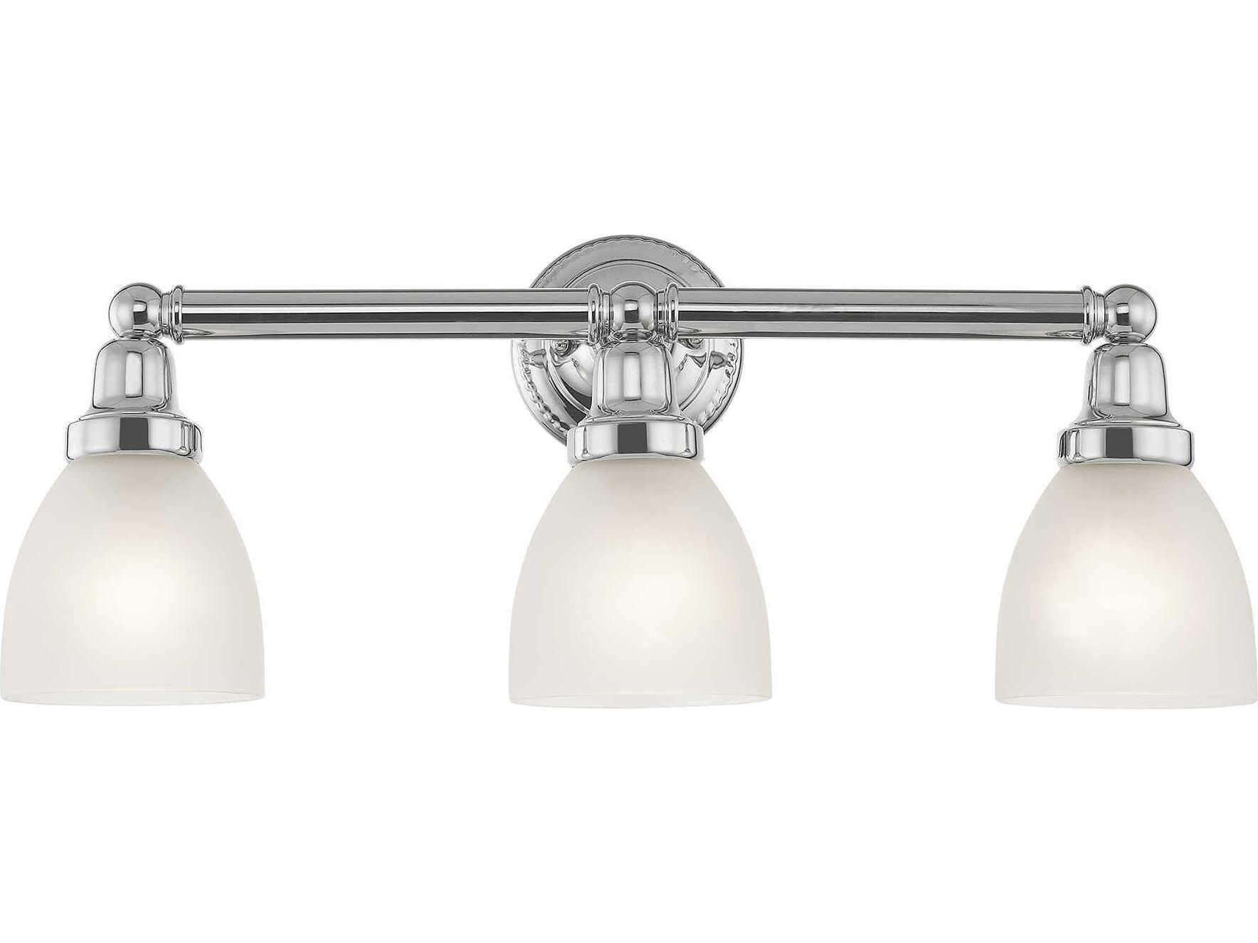 Livex Lighting Classic 3-Light Polished Chrome Glass Vanity Light