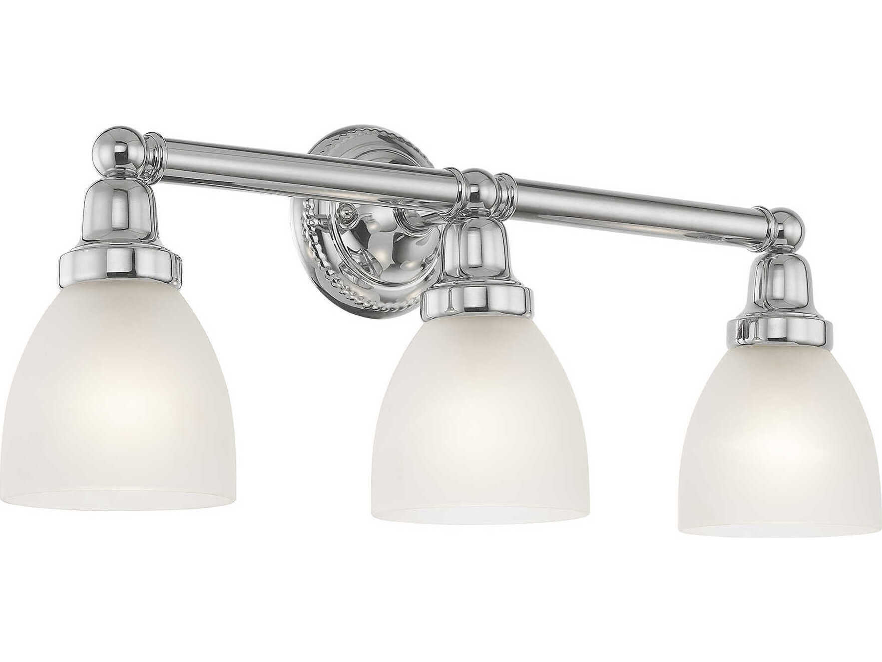 Livex Lighting Classic 3-Light Polished Chrome Glass Vanity Light