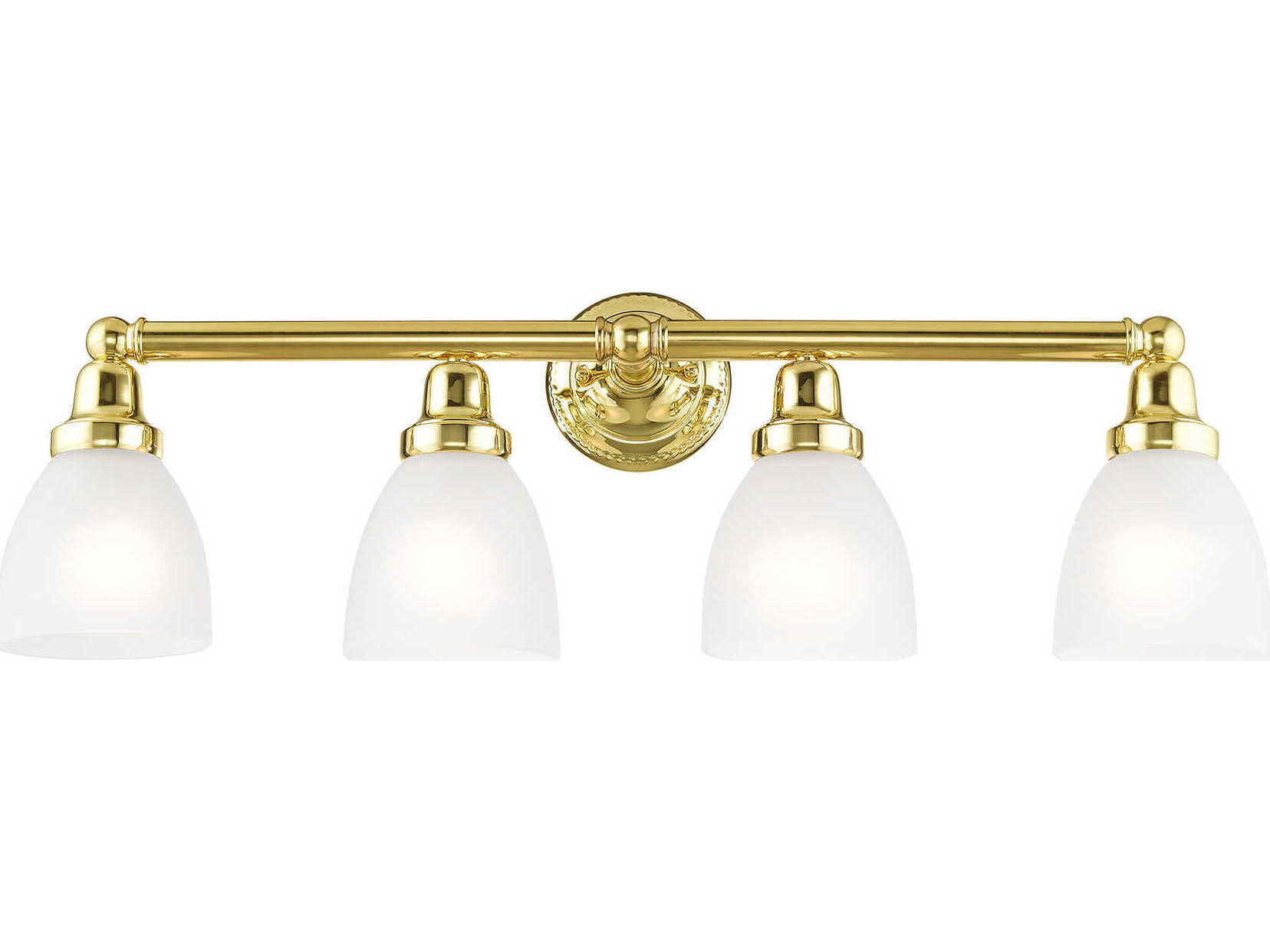 Livex Lighting Classic 4-Light Polished Brass Glass Vanity Light