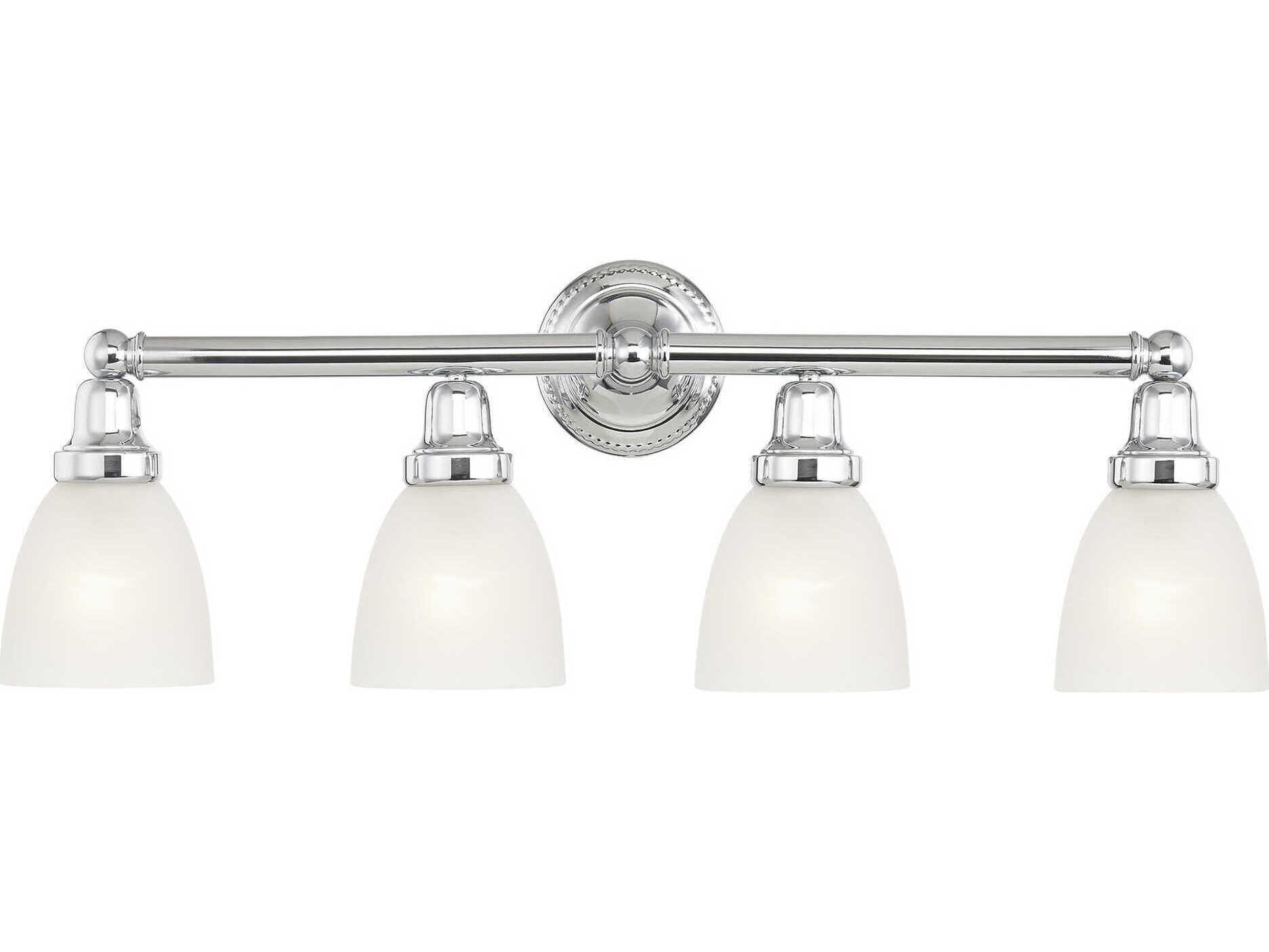 Livex Lighting Classic 4-Light Polished Chrome Glass Vanity Light