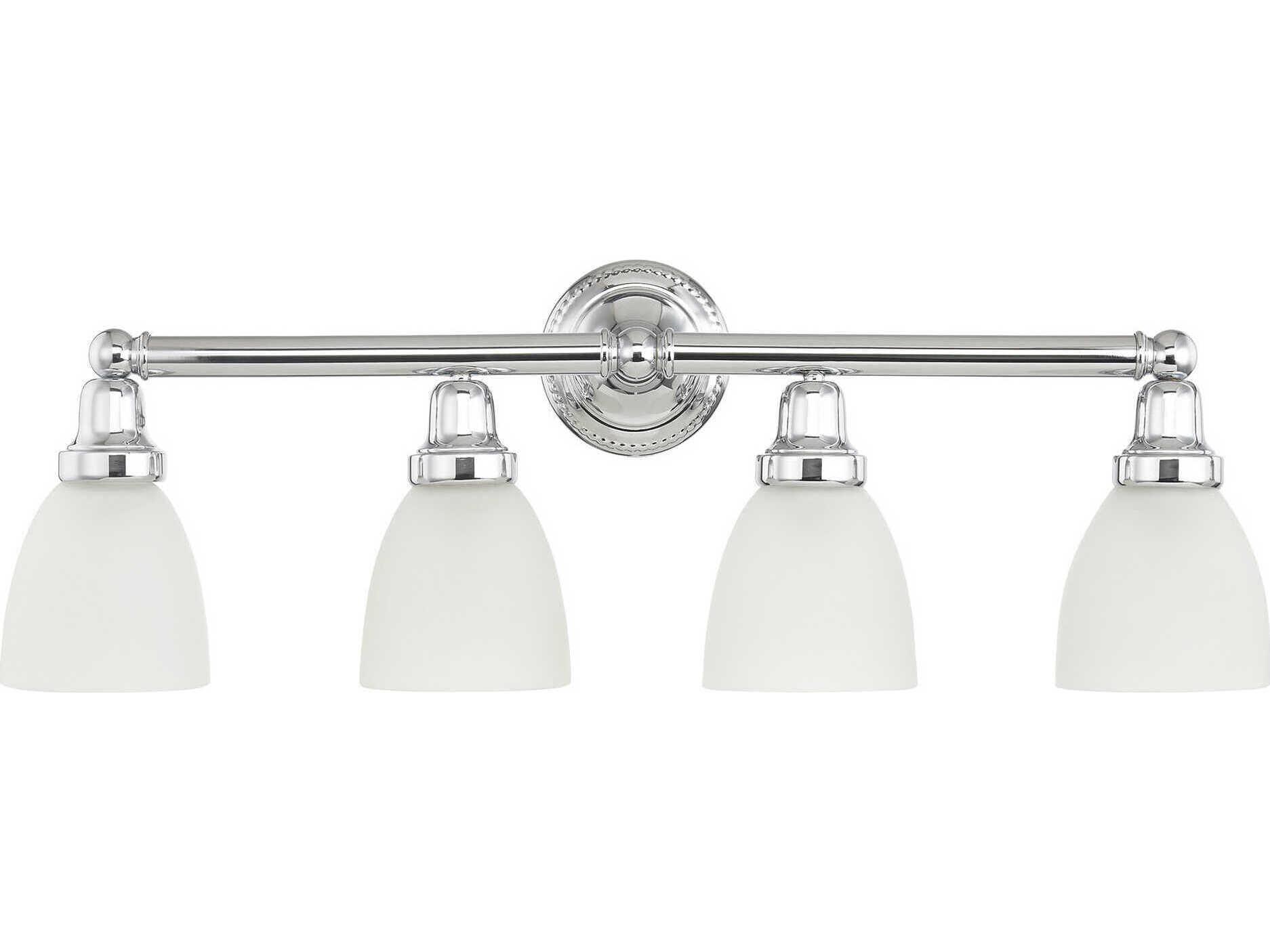 Livex Lighting Classic 4-Light Polished Chrome Glass Vanity Light