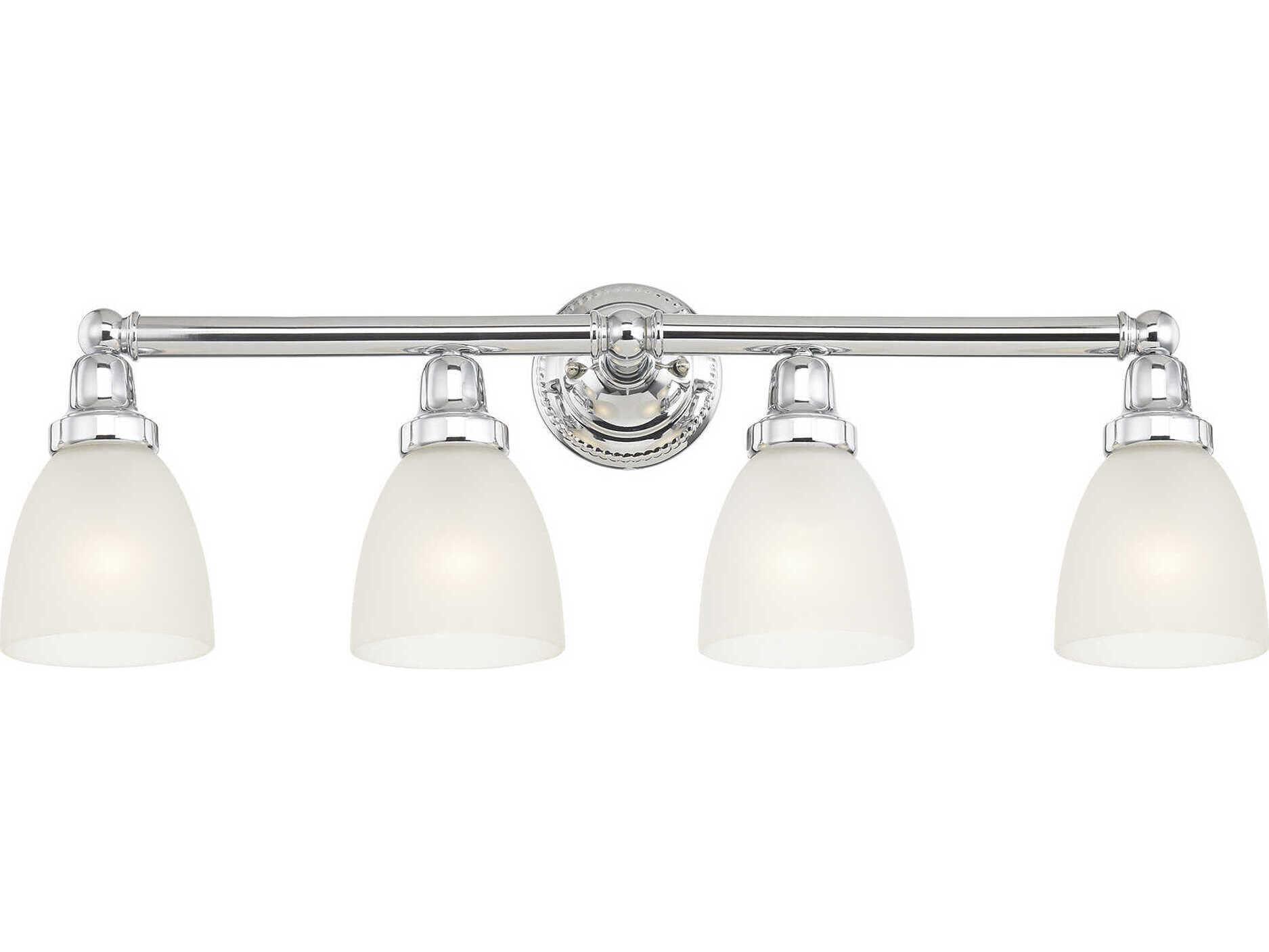 Livex Lighting Classic 4-Light Polished Chrome Glass Vanity Light