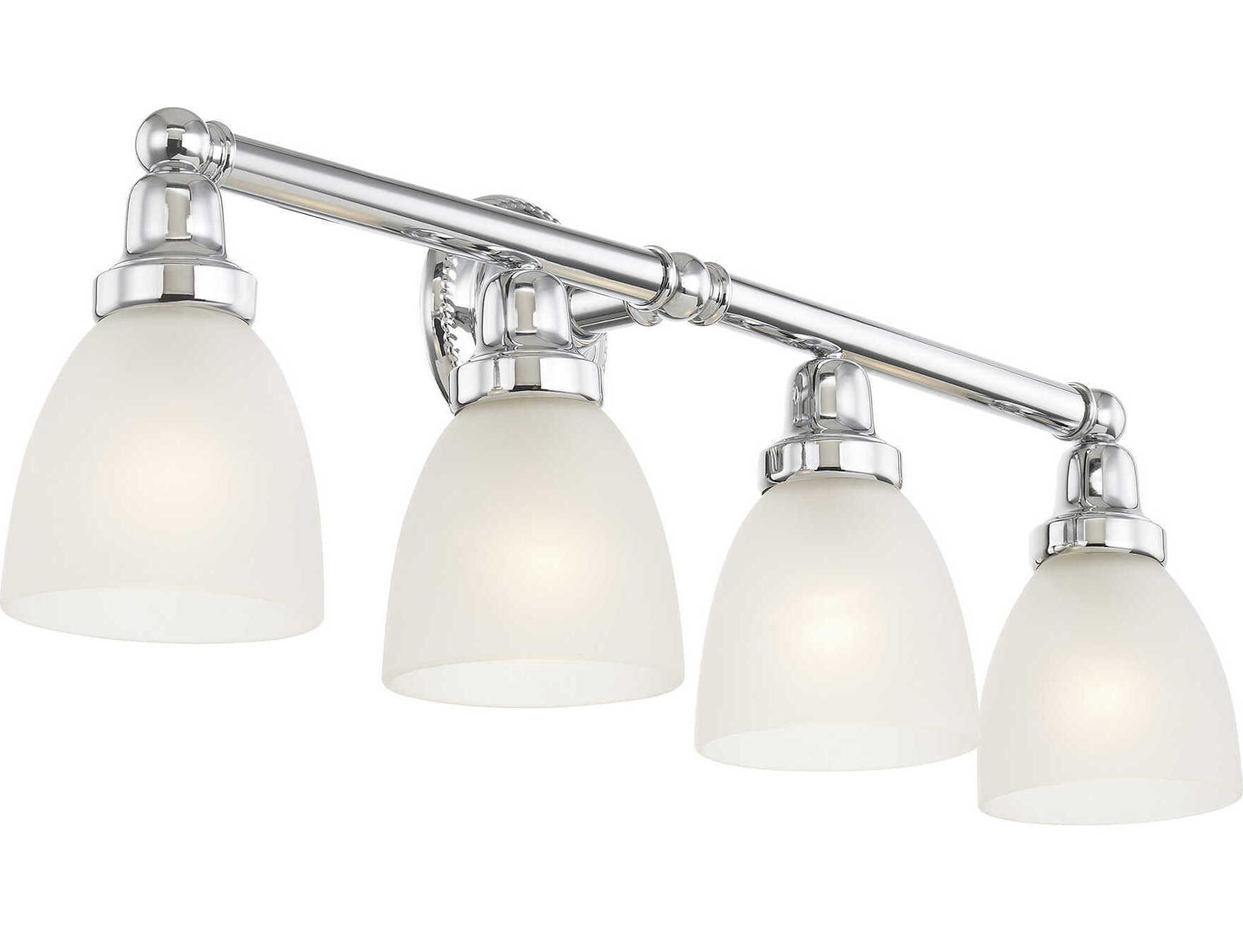 Livex Lighting Classic 4-Light Polished Chrome Glass Vanity Light
