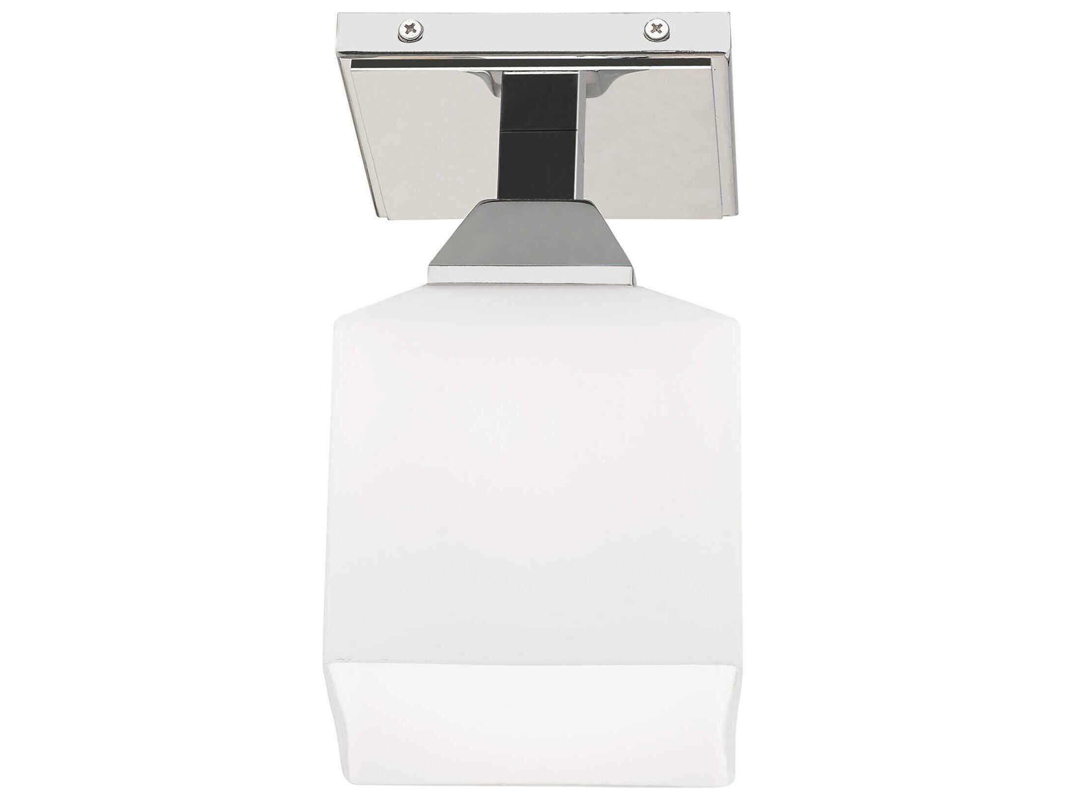 Livex Lighting Aragon 1-Light Polished Chrome White Glass Semi Flush Mount