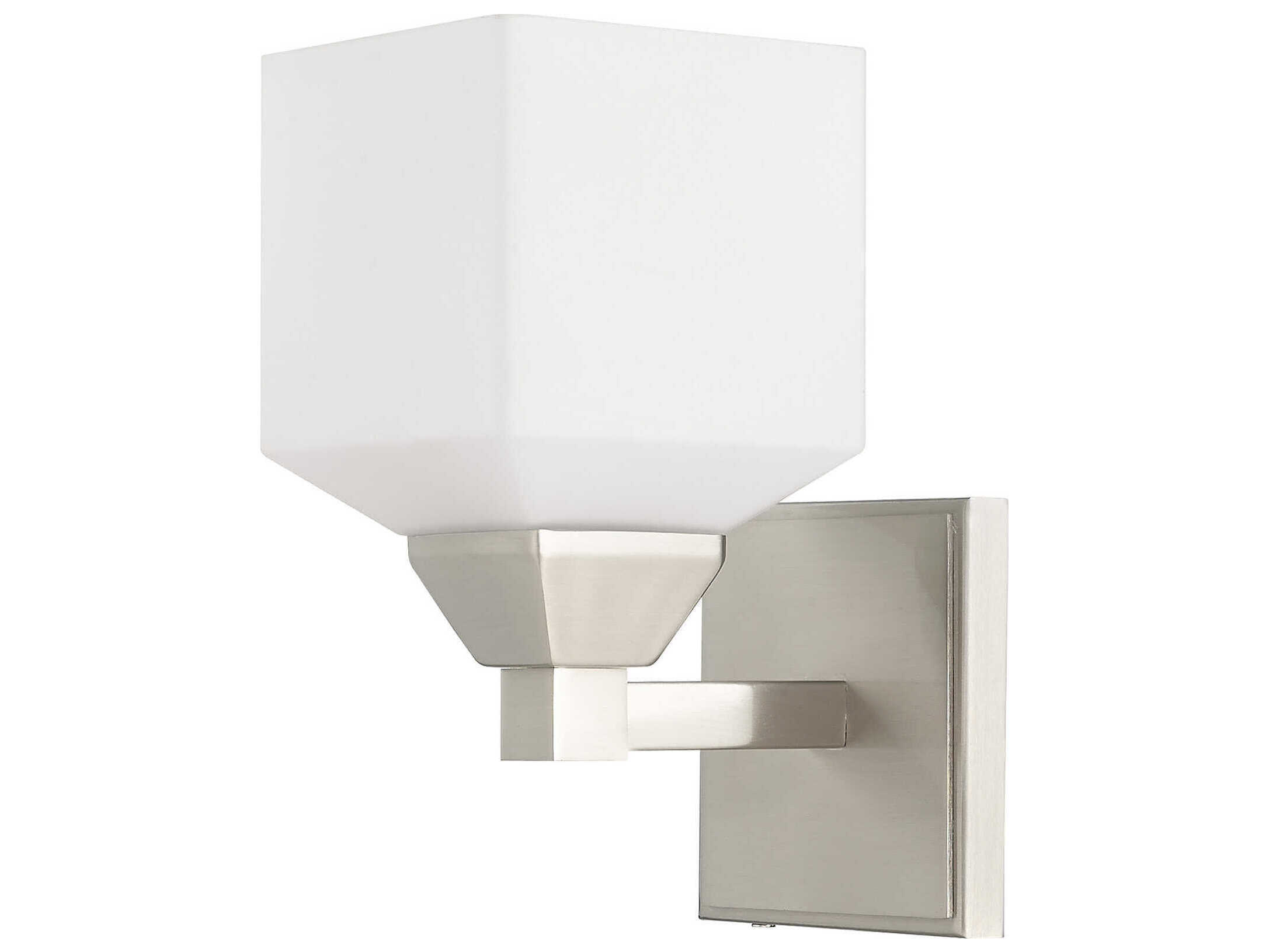 Livex Lighting Aragon 1-Light Brushed Nickel Glass Wall Sconce
