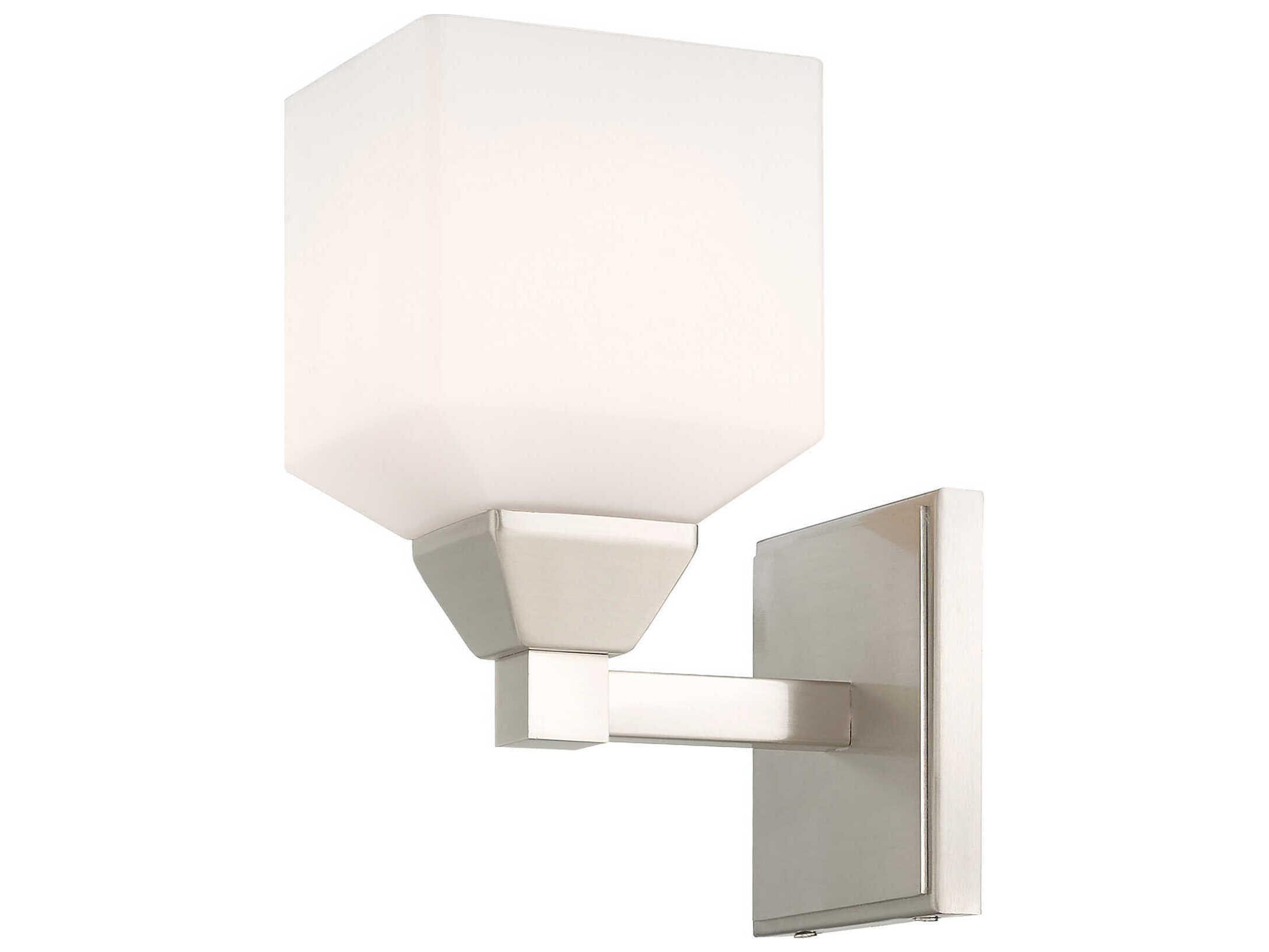 Livex Lighting Aragon 1-Light Brushed Nickel Glass Wall Sconce