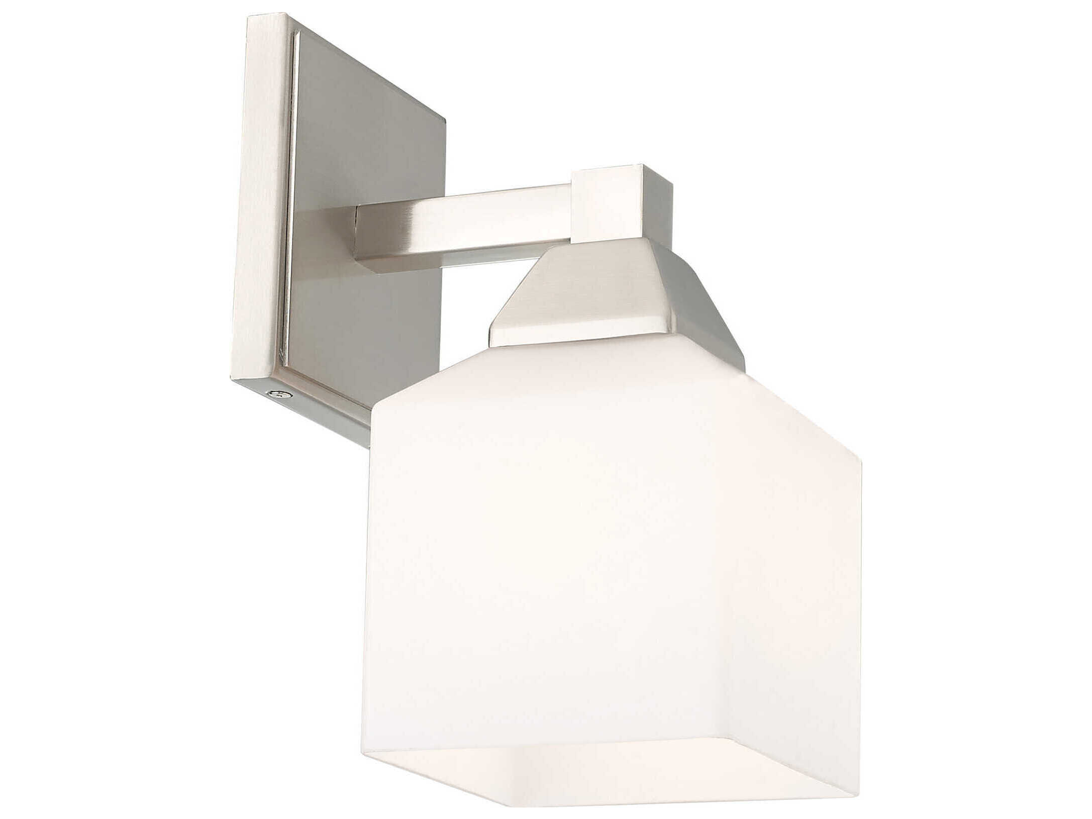 Livex Lighting Aragon 1-Light Brushed Nickel Glass Wall Sconce