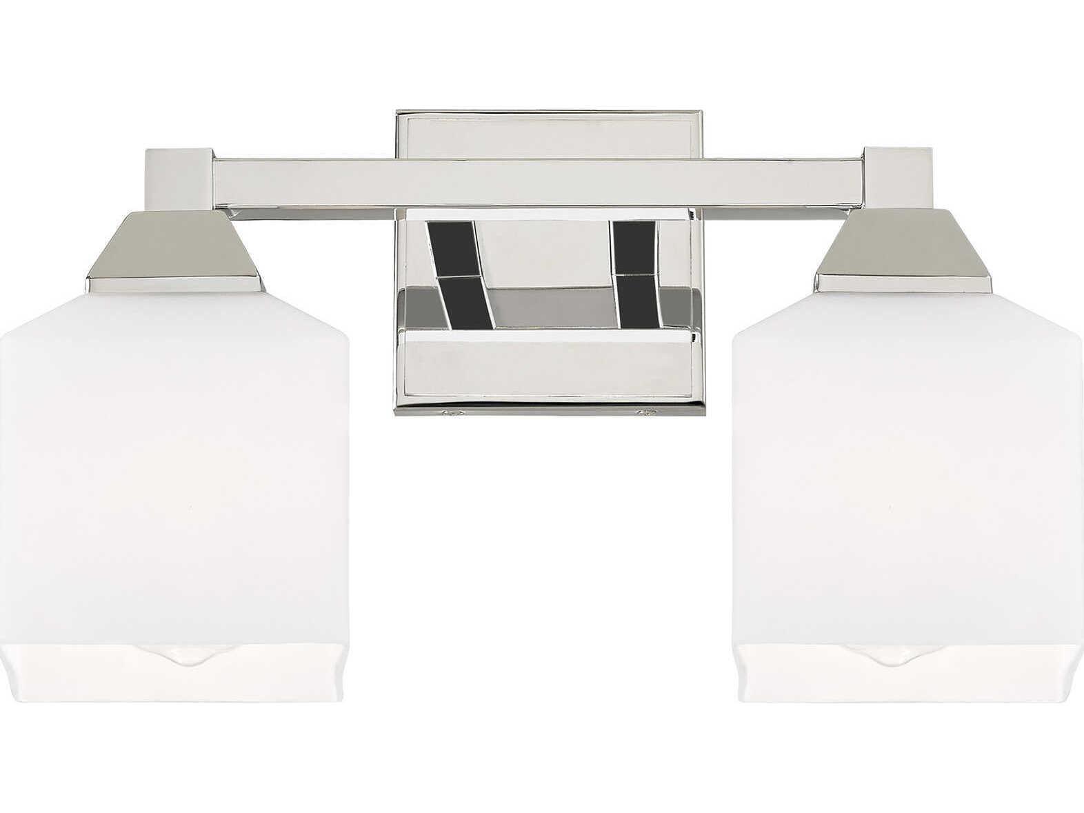 Livex Lighting Aragon 2-Light Polished Chrome White Glass Vanity Light