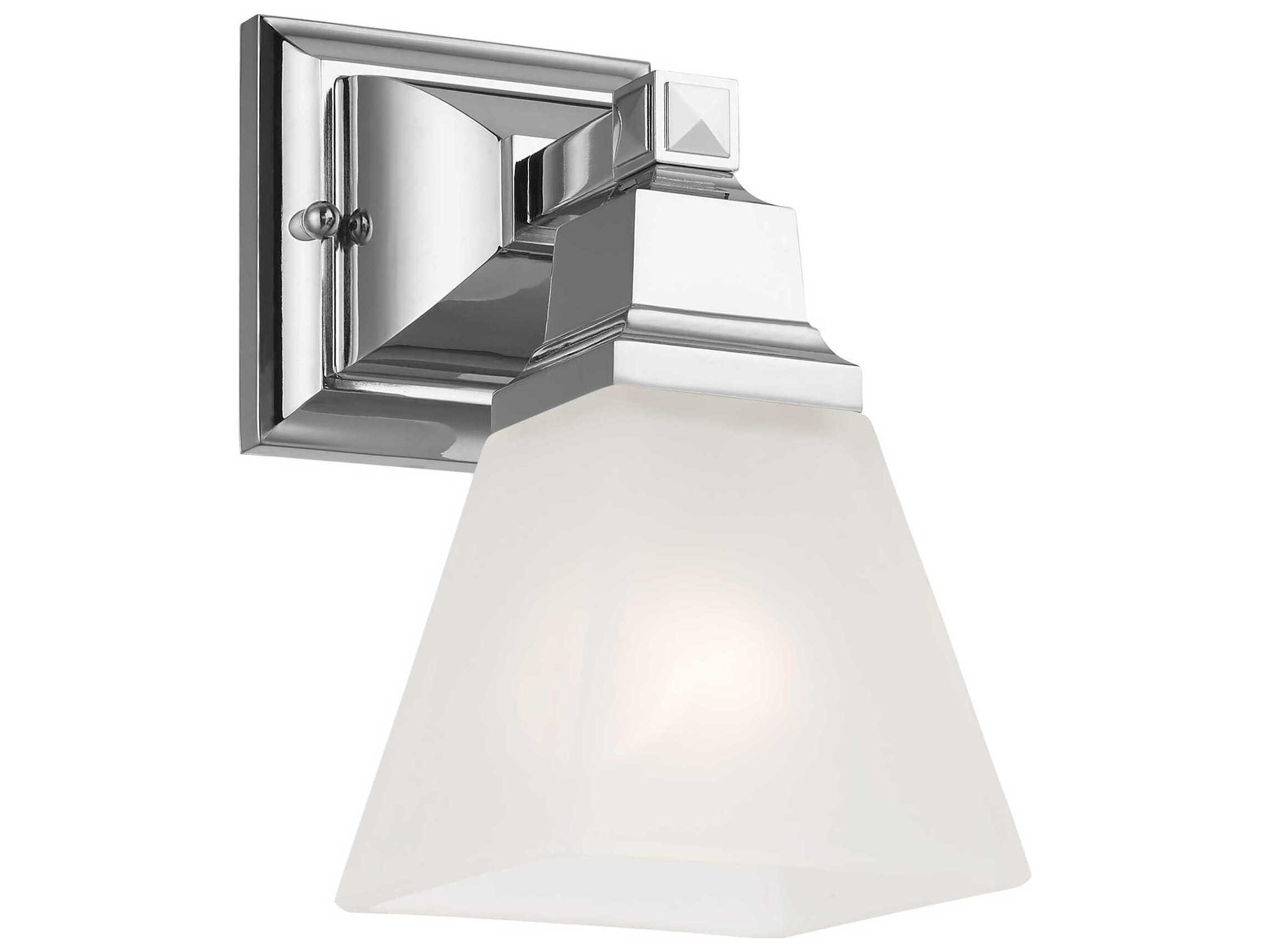 Livex Lighting Mission 1-Light Polished Chrome Glass Wall Sconce