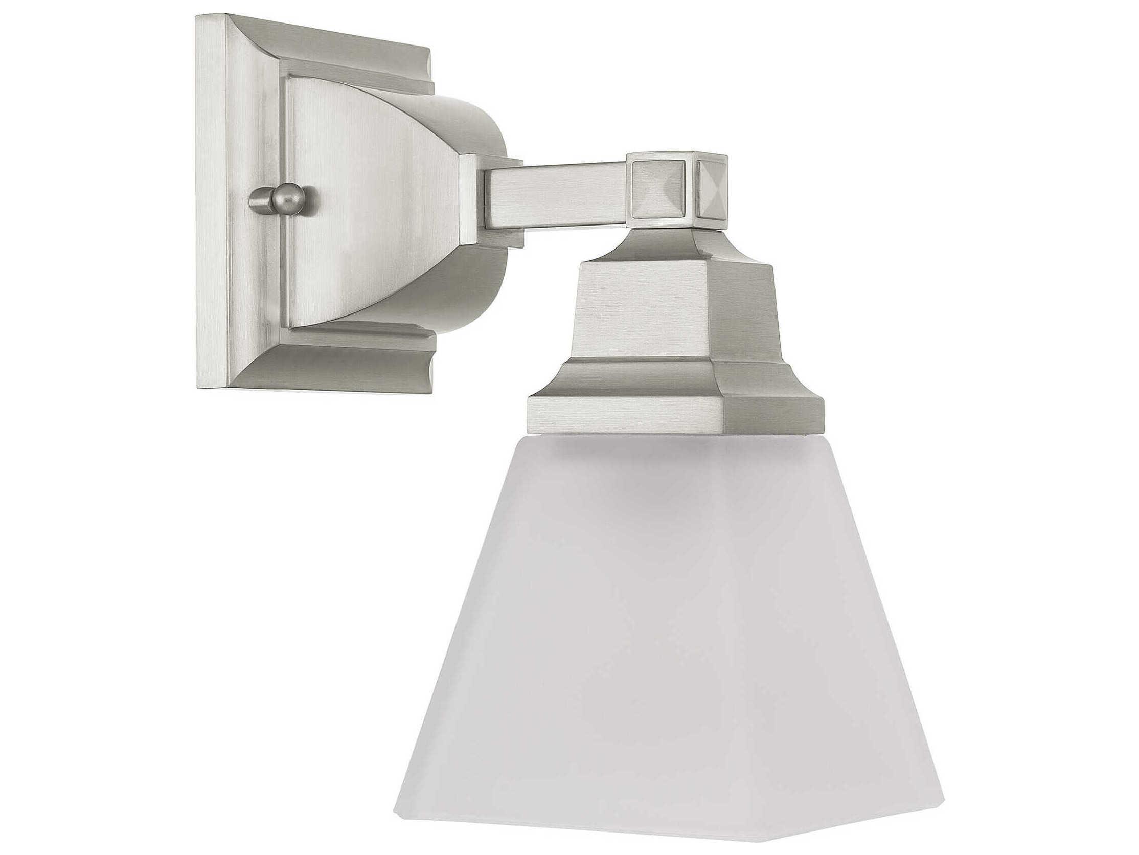 Livex Lighting Mission 1-Light Brushed Nickel Glass Wall Sconce