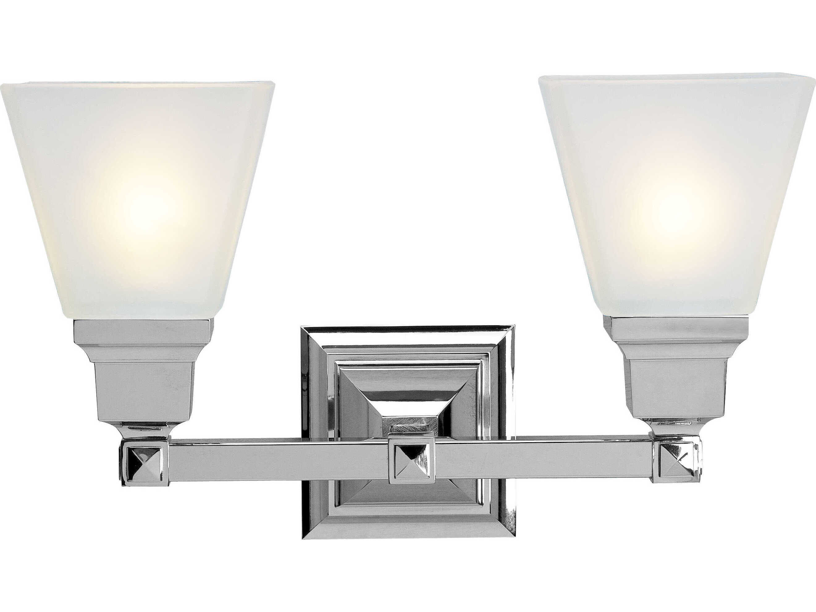 Livex Lighting Mission 2-Light Polished Chrome Glass Vanity Light
