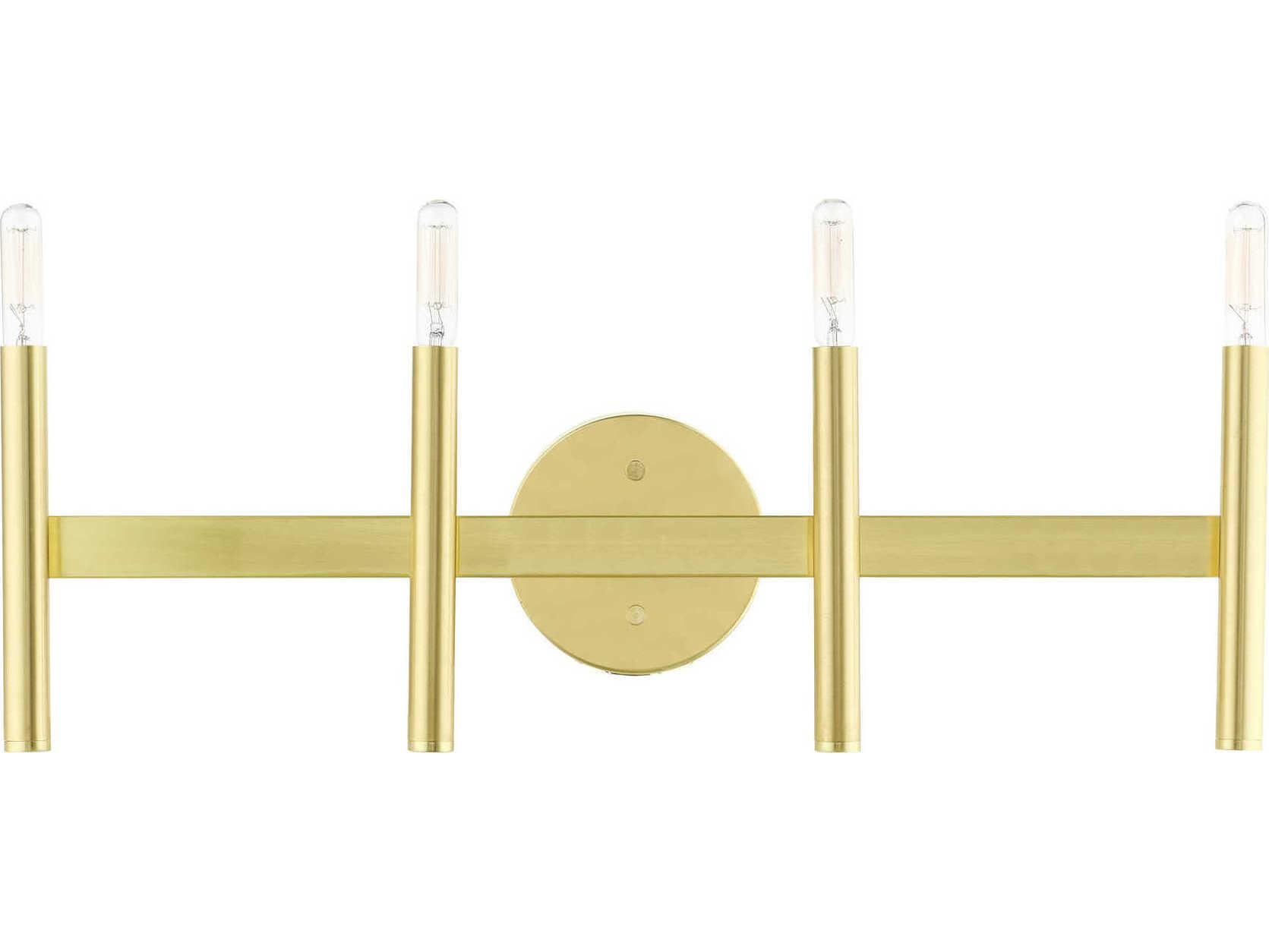 Livex Lighting Copenhagen 4-Light Satin Brass Vanity Light