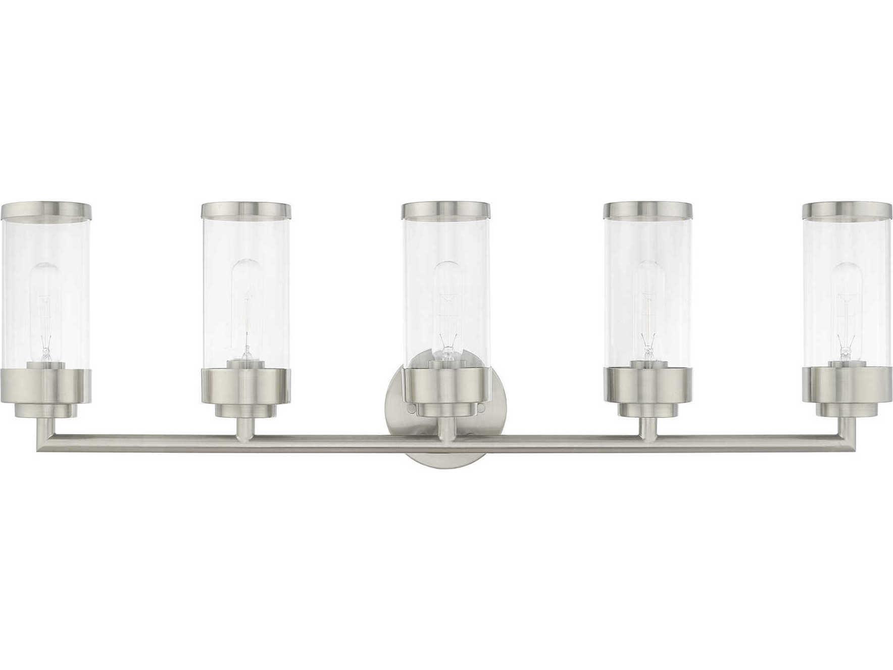 Livex Lighting Hillcrest Brushed Nickel Glass Vanity Light