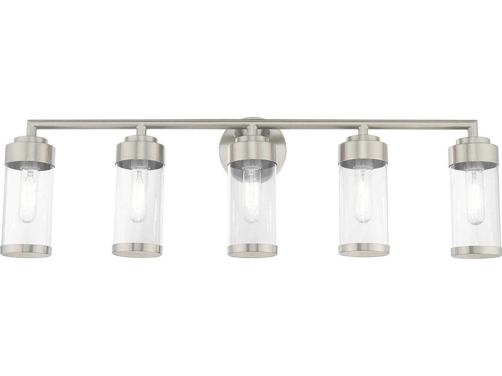 Livex Lighting Hillcrest Brushed Nickel Glass Vanity Light