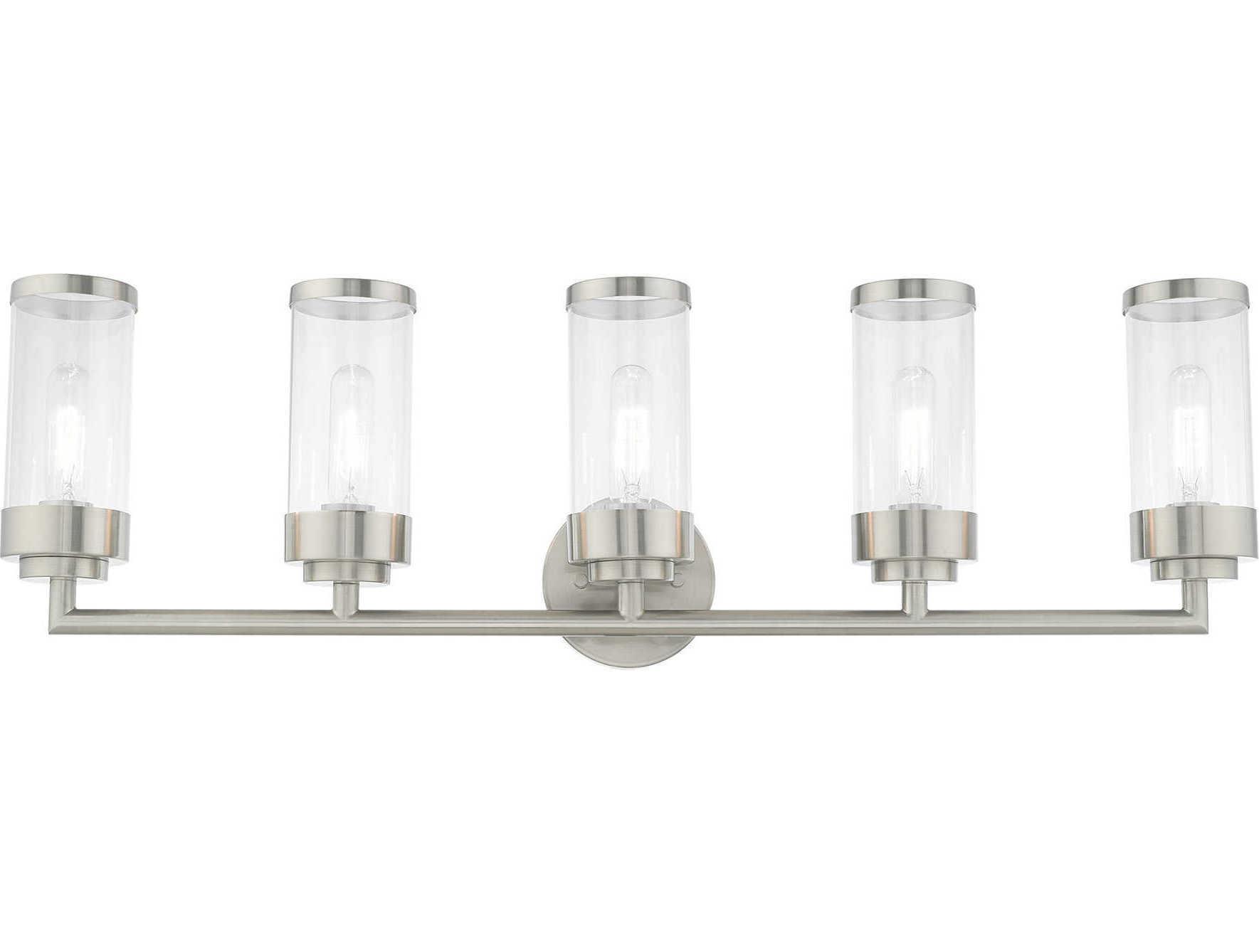 Livex Lighting Hillcrest Brushed Nickel Glass Vanity Light
