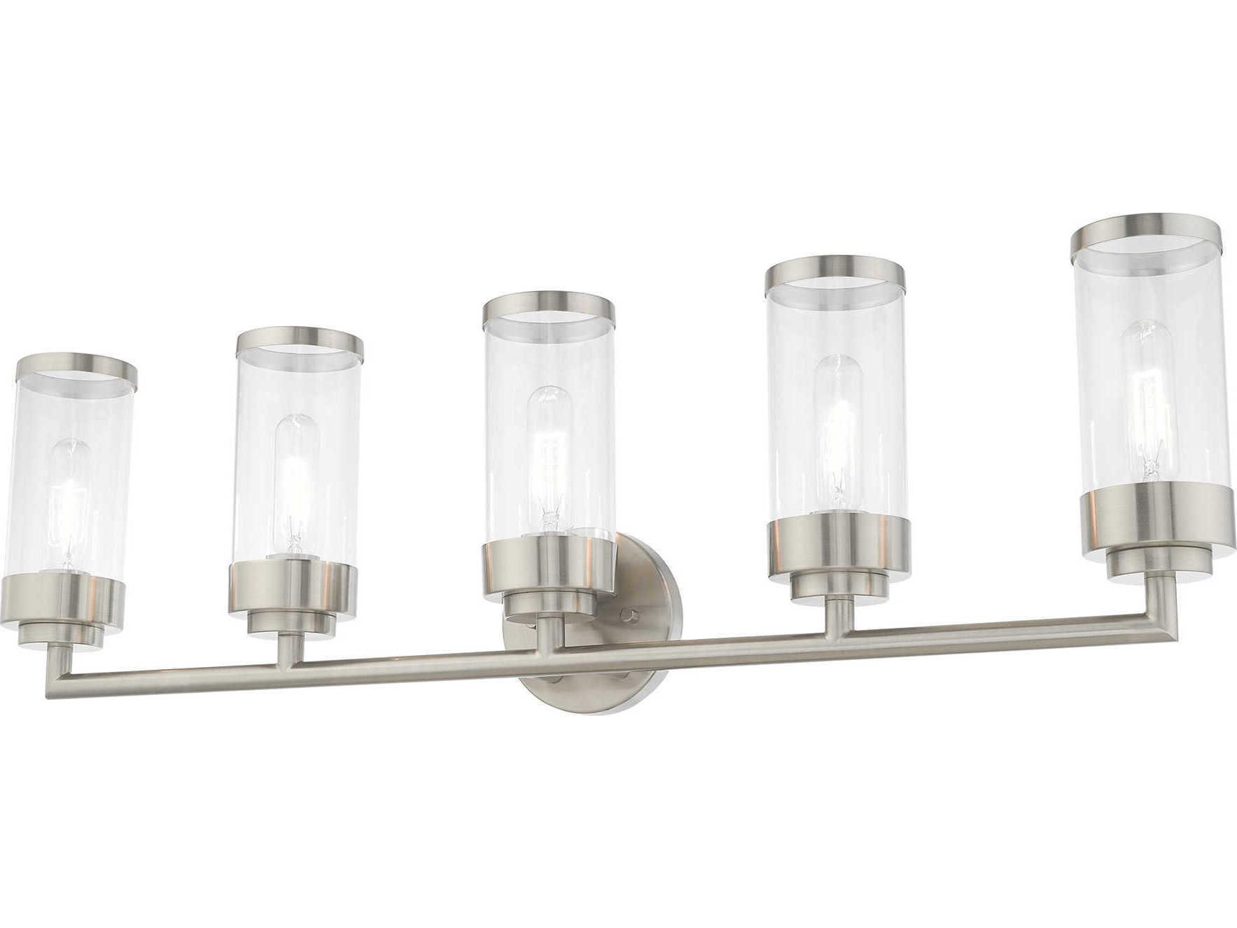 Livex Lighting Hillcrest Brushed Nickel Glass Vanity Light