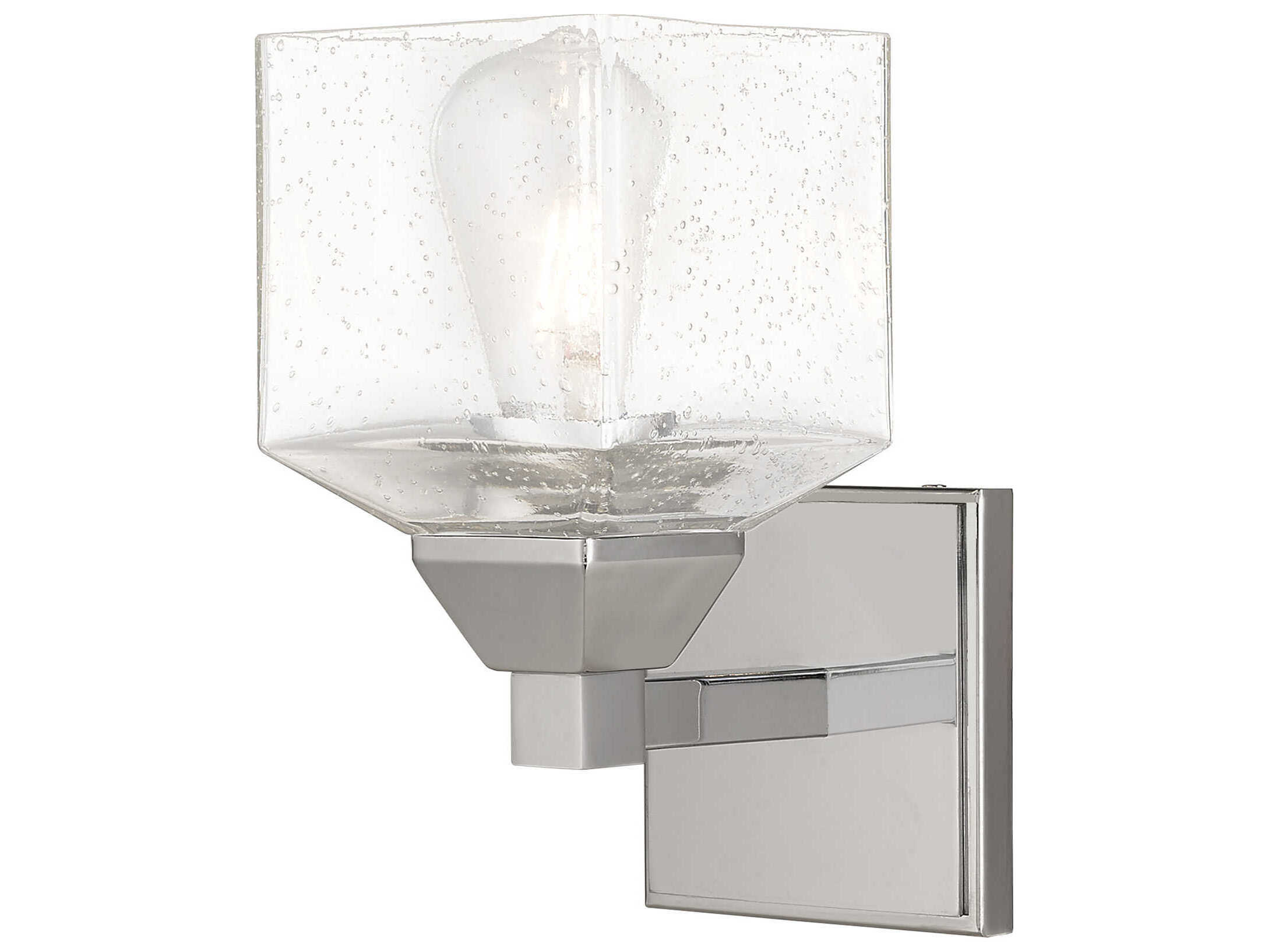 Livex Lighting Aragon 1-Light Polished Chrome Glass Wall Sconce