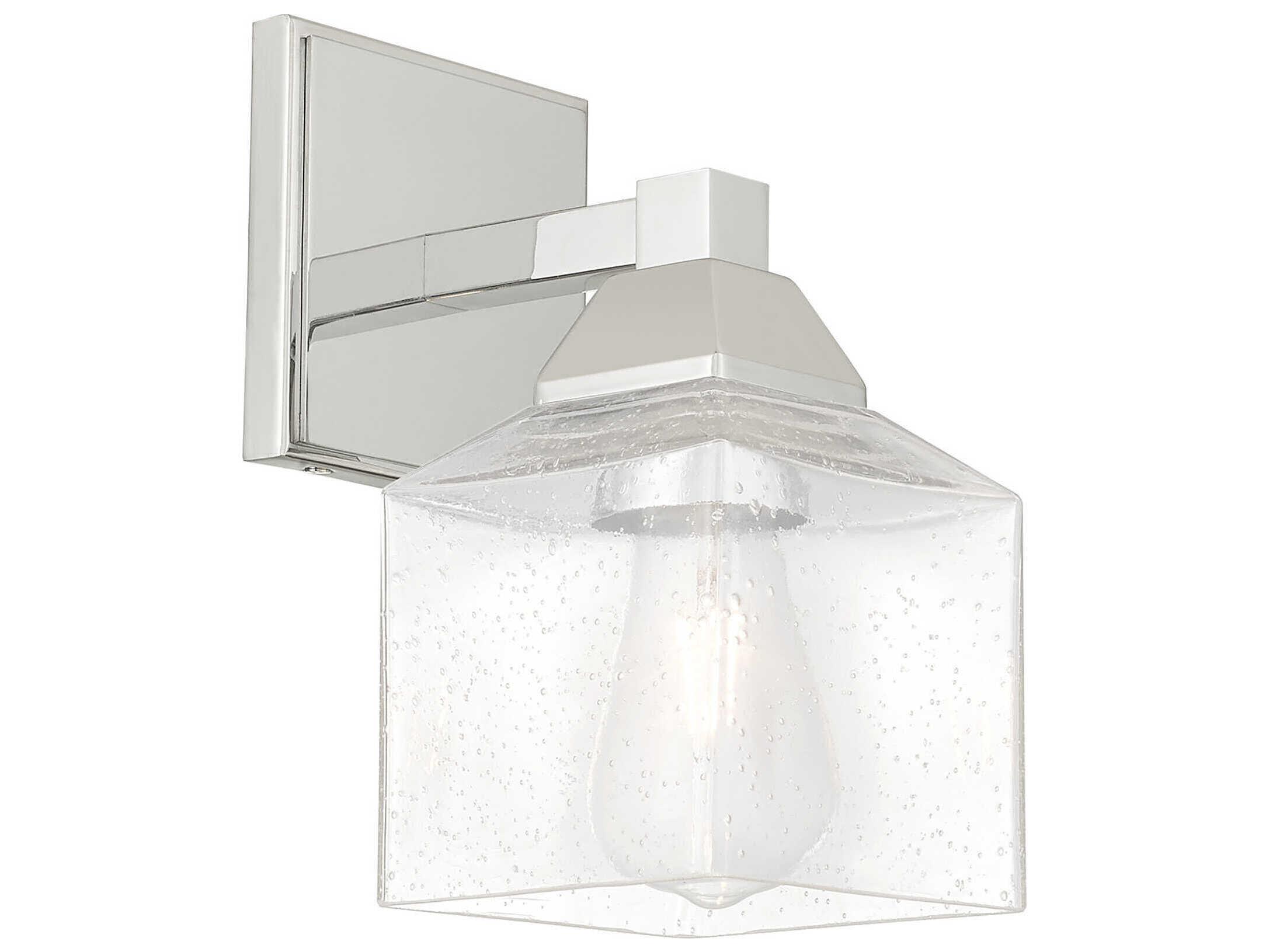 Livex Lighting Aragon 1-Light Polished Chrome Glass Wall Sconce