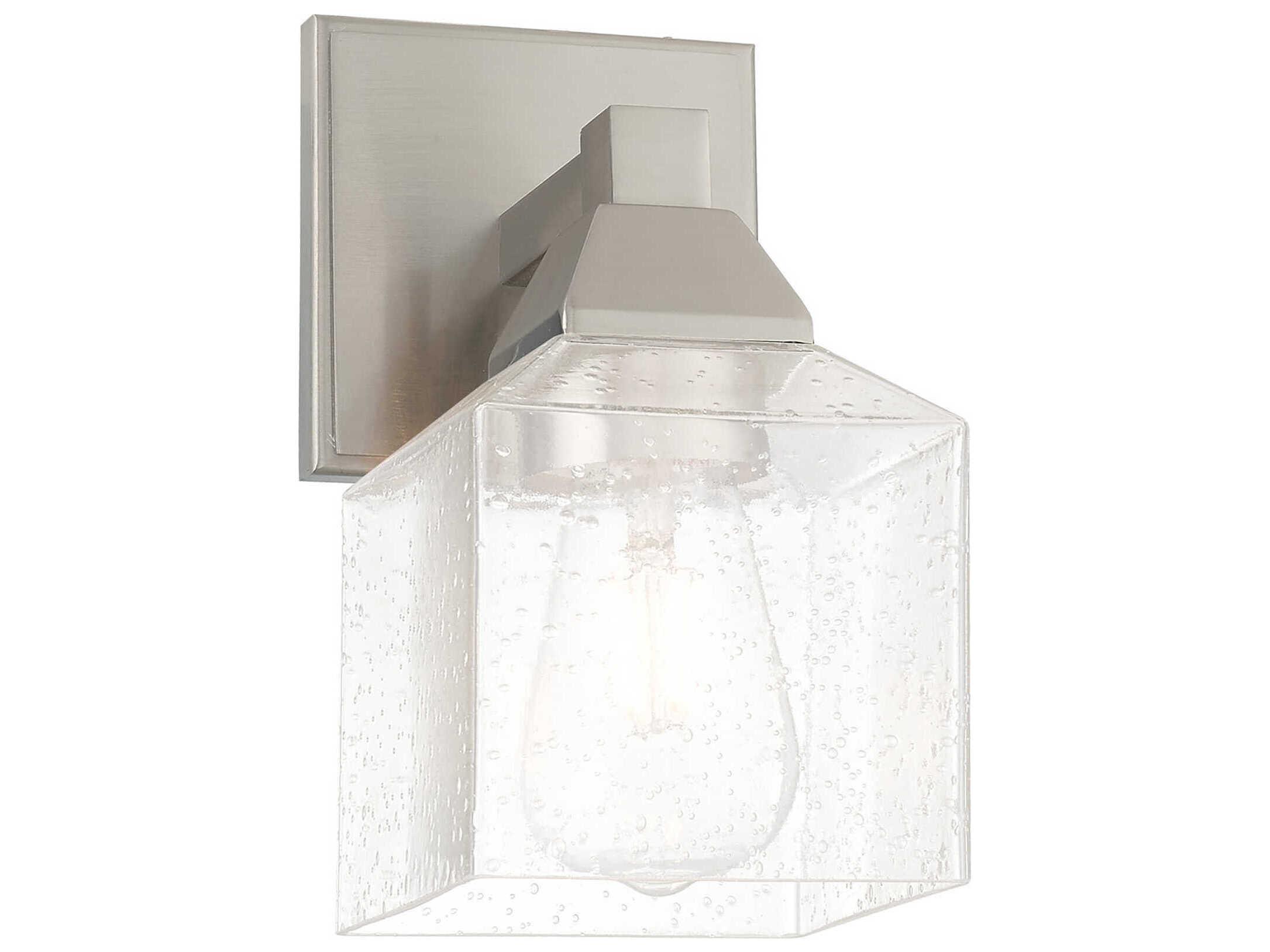 Livex Lighting Aragon 1-Light Brushed Nickel Clear Glass Wall Sconce
