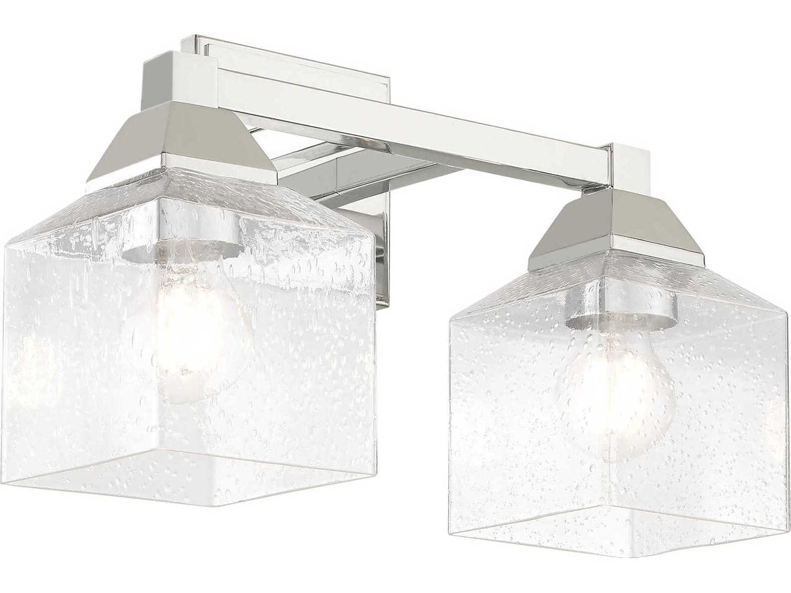 Livex Lighting Aragon 2-Light Polished Chrome Clear Glass Vanity Light